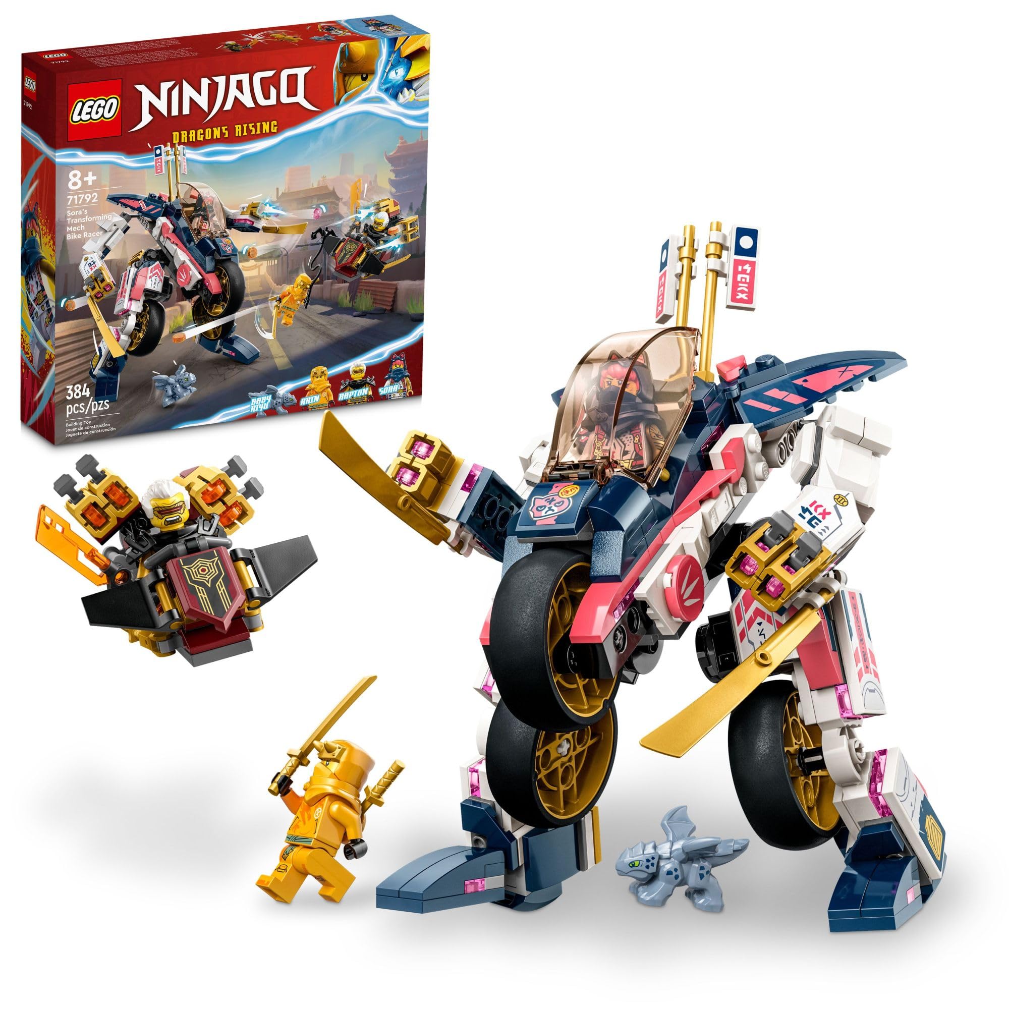 Amazon.com: LEGO NINJAGO Sora's Transforming Mech Bike Racer