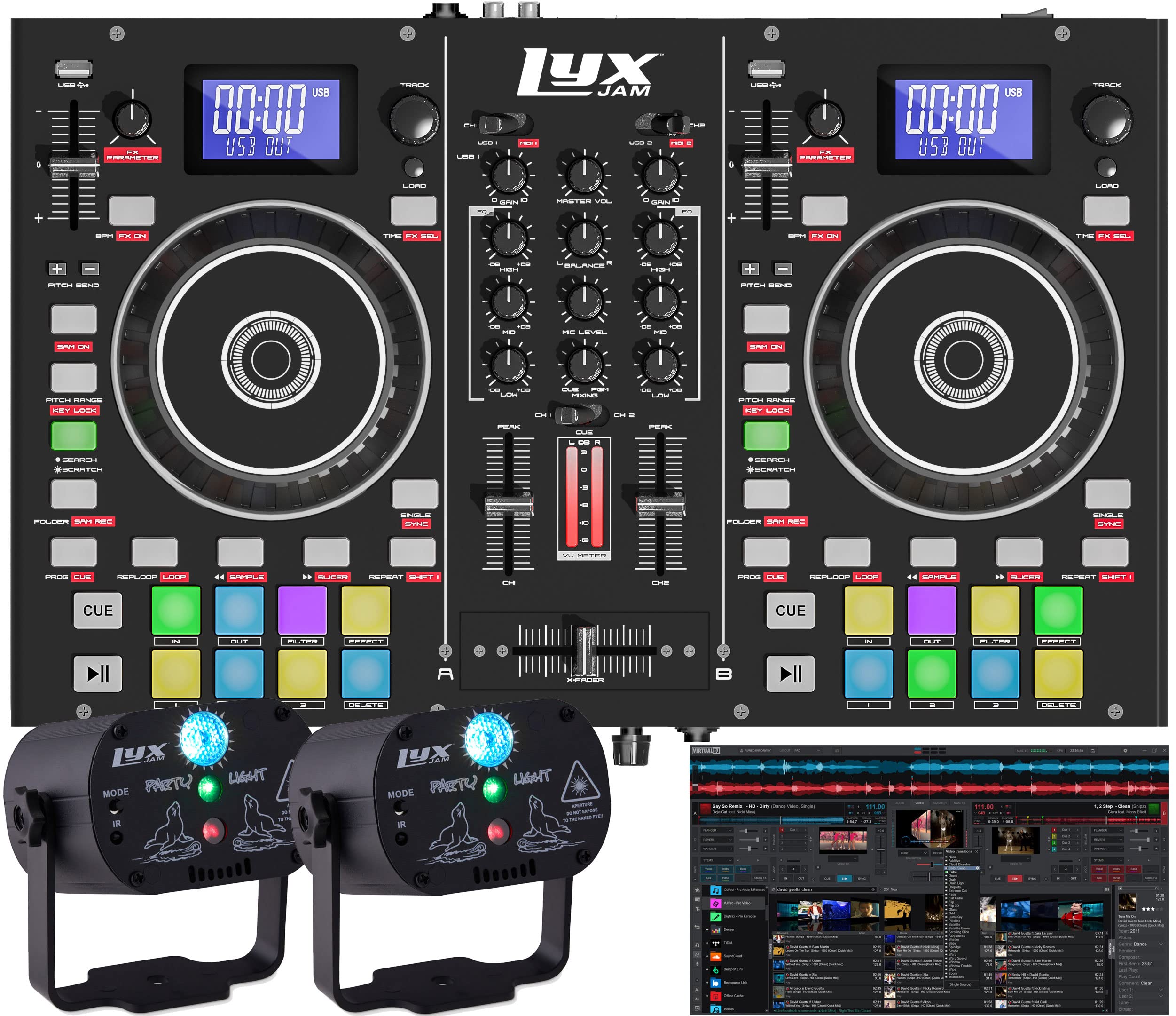 Amazon.com: LyxJam 2-Deck Portable DJ Controller, Mixing Console