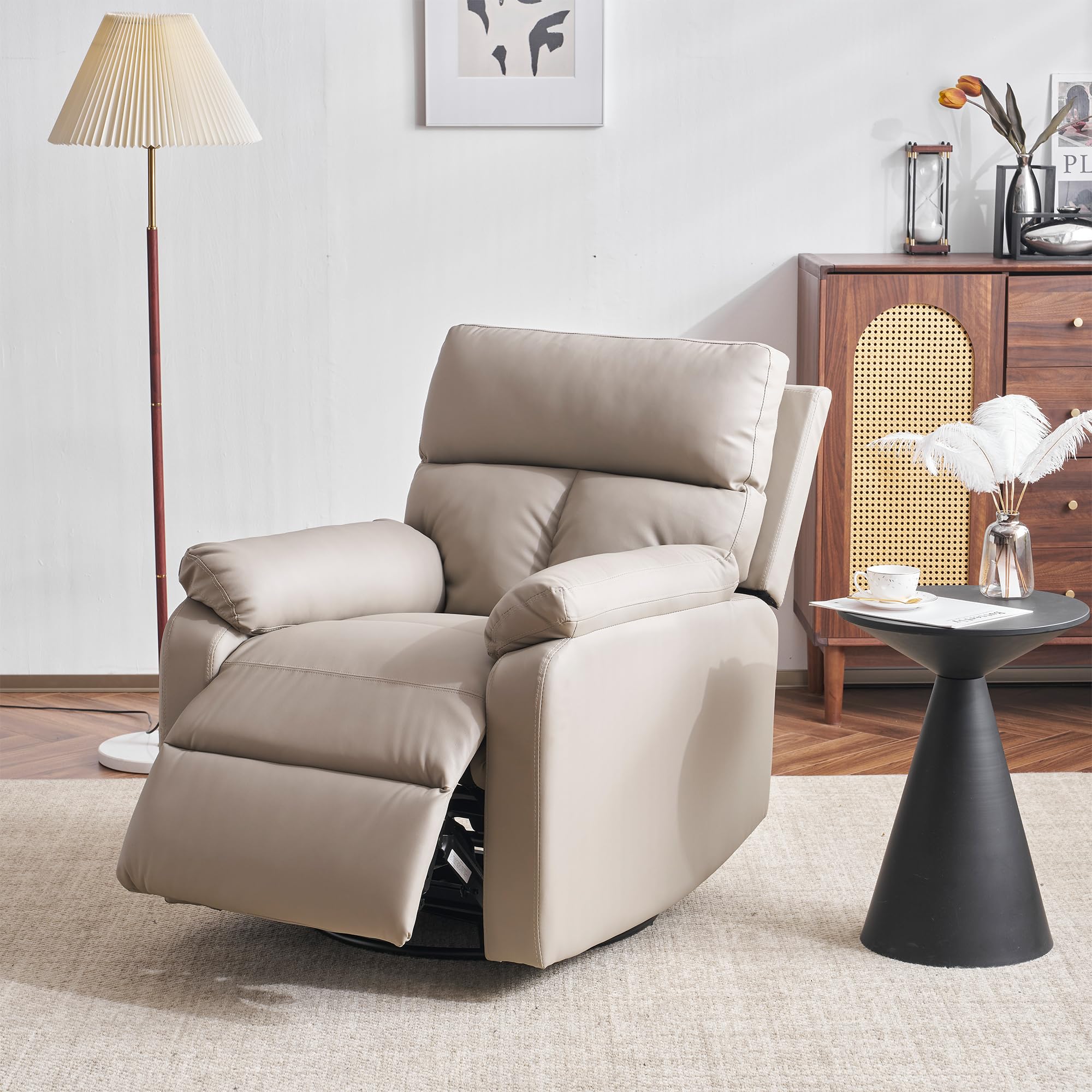 リクライニングチェアリクライニングソファ1人掛け電動ベージュ