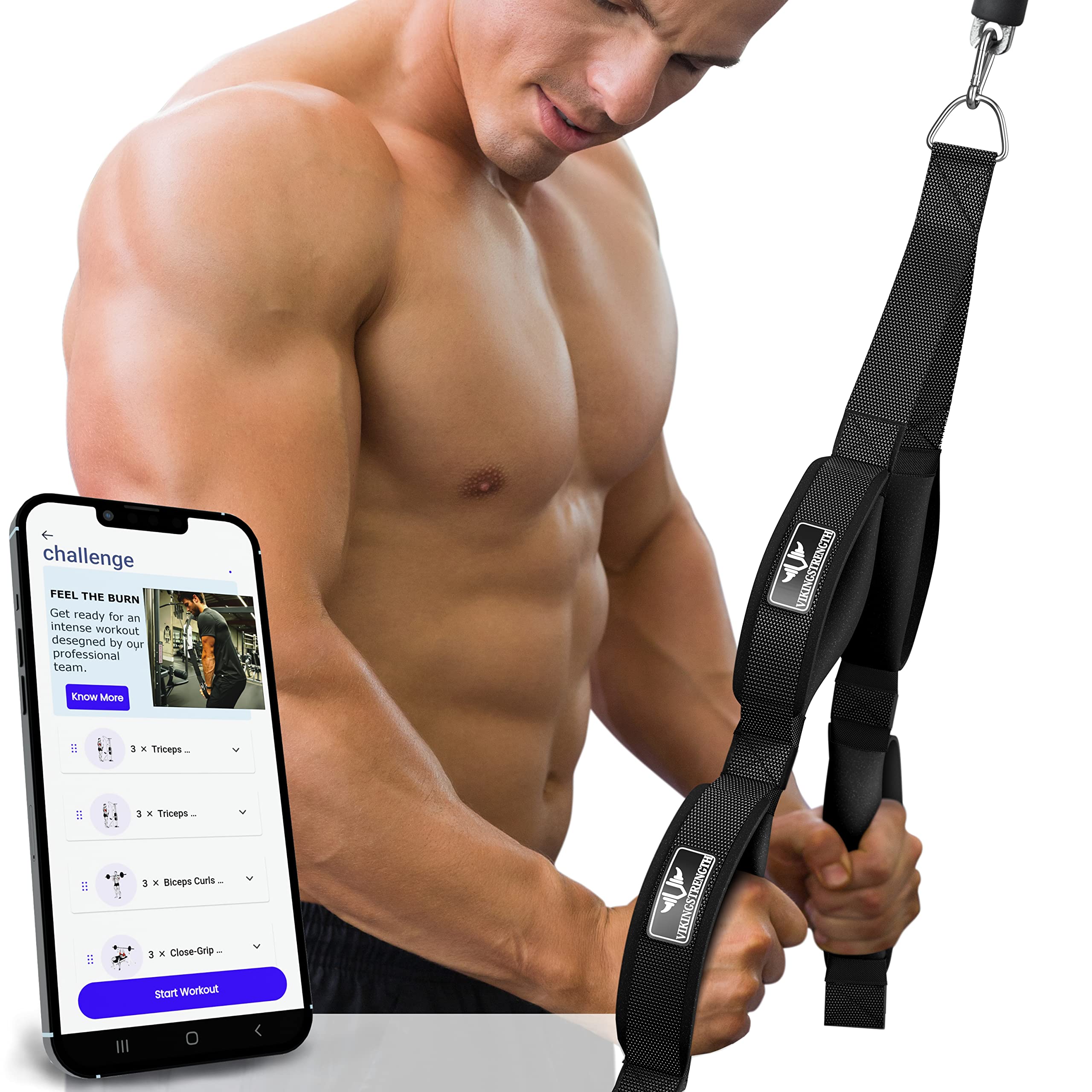 Amazon.co.jp: Vikingstrength 三頭筋ロープ ケーブルアタッチメント