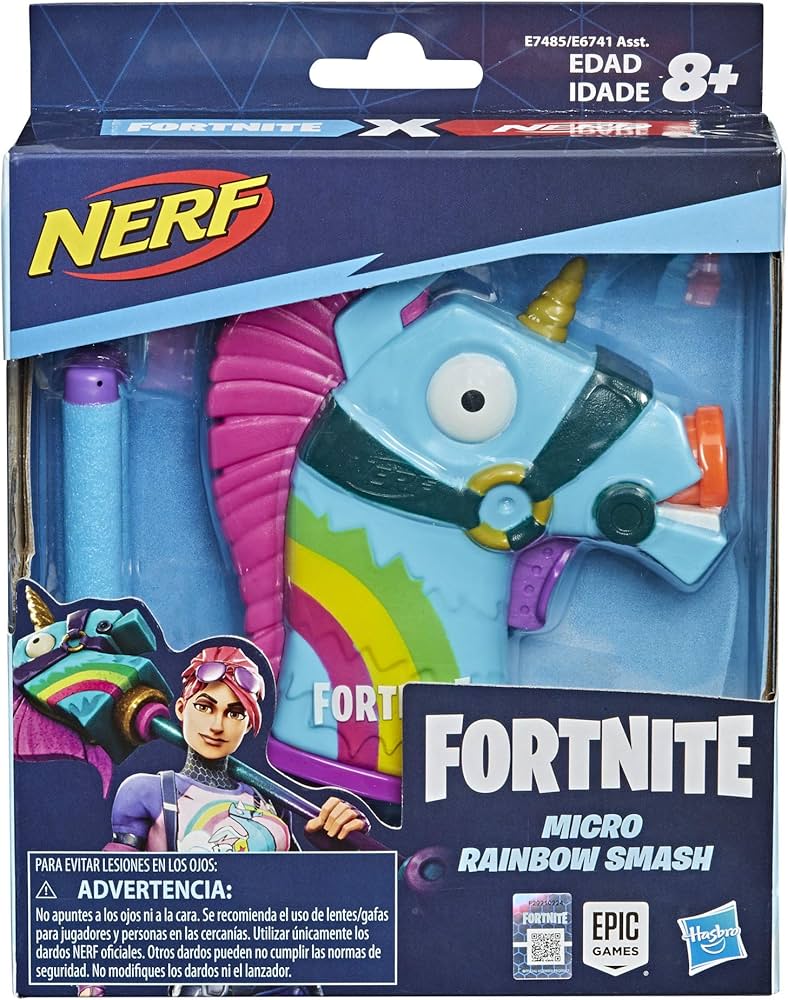Amazon.com: Nerf MicroShots Fortnite Rainbow Smash - Mini Dart