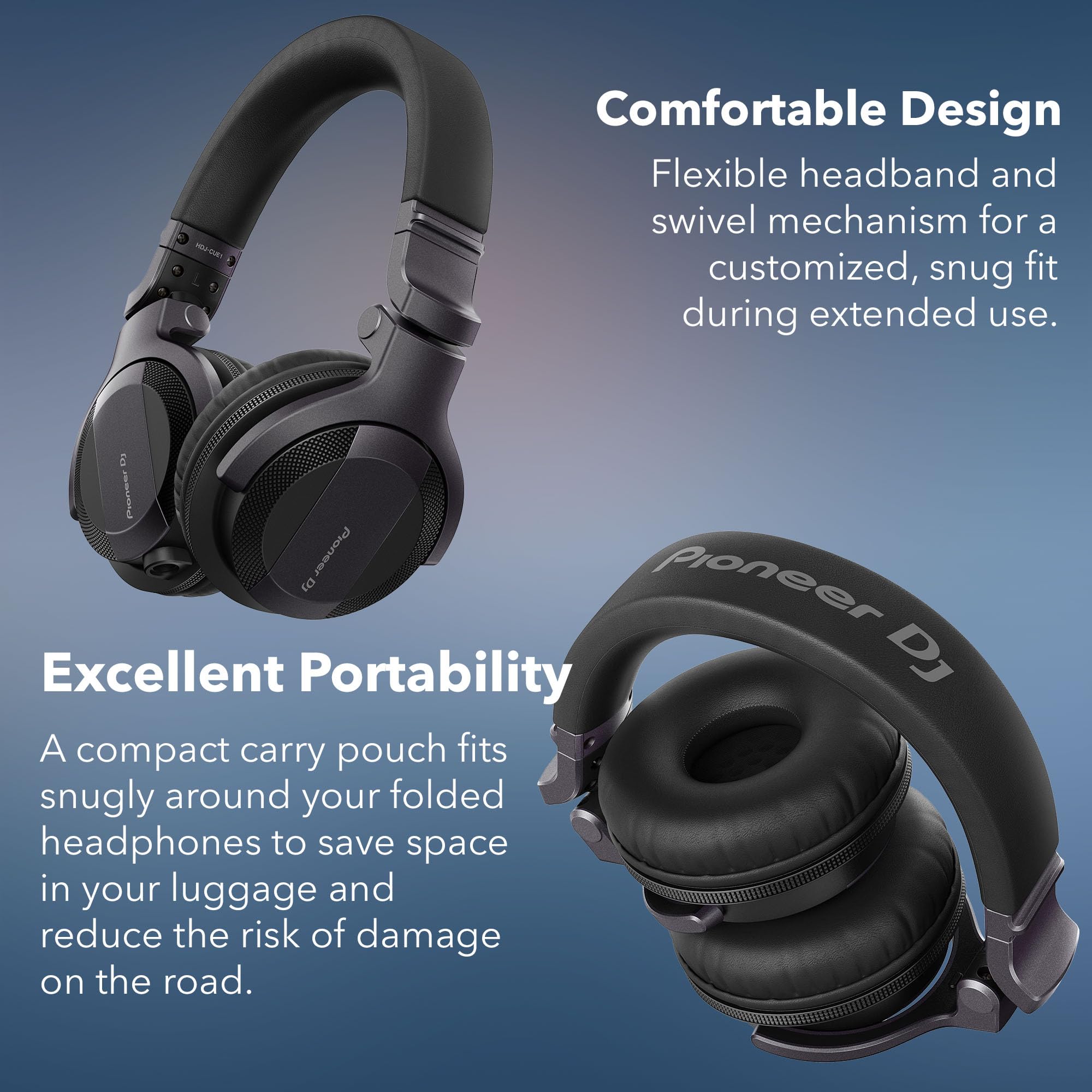 Amazon.com: Pioneer DJ HDJ-CUE1 DJ Headphones - Black Bundle with