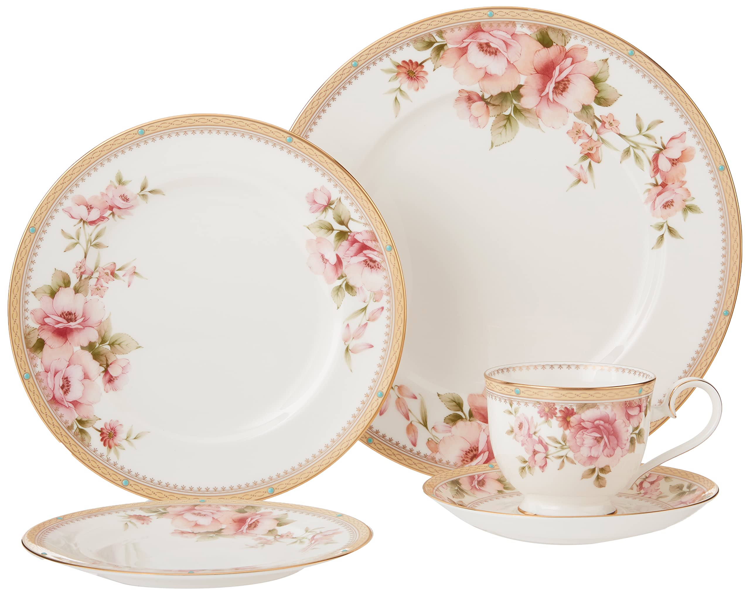 Amazon.com | Noritake Hertford 5-Piece Place Setting, White