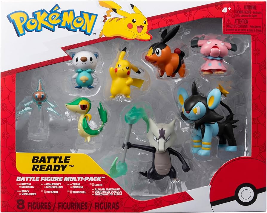 Amazon.com: Pokemon Battle Figure 8 Pack - Six 2-Inch and Two 3