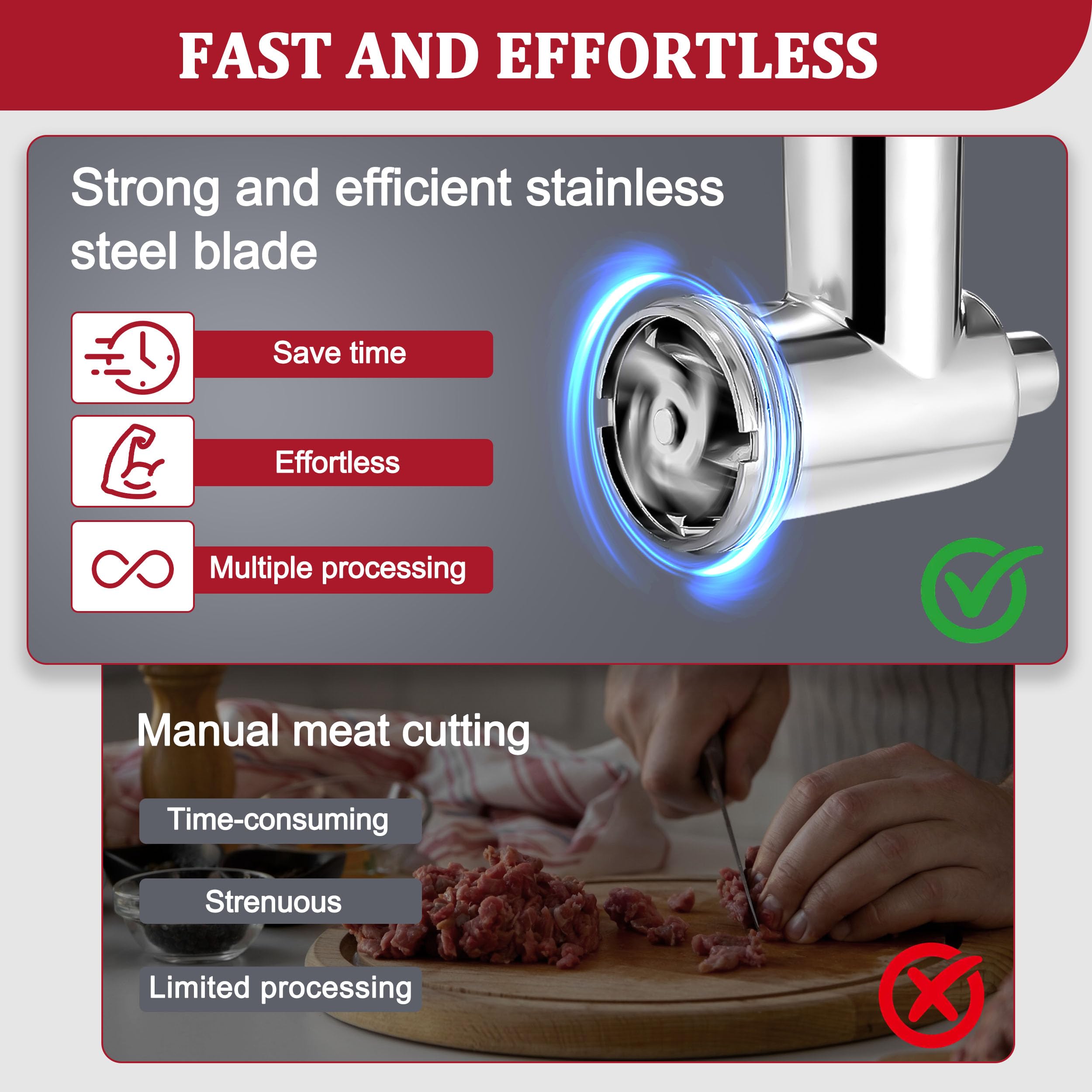 Amazon | KitchenAidスタンドミキサー用金属製フードグラインダー