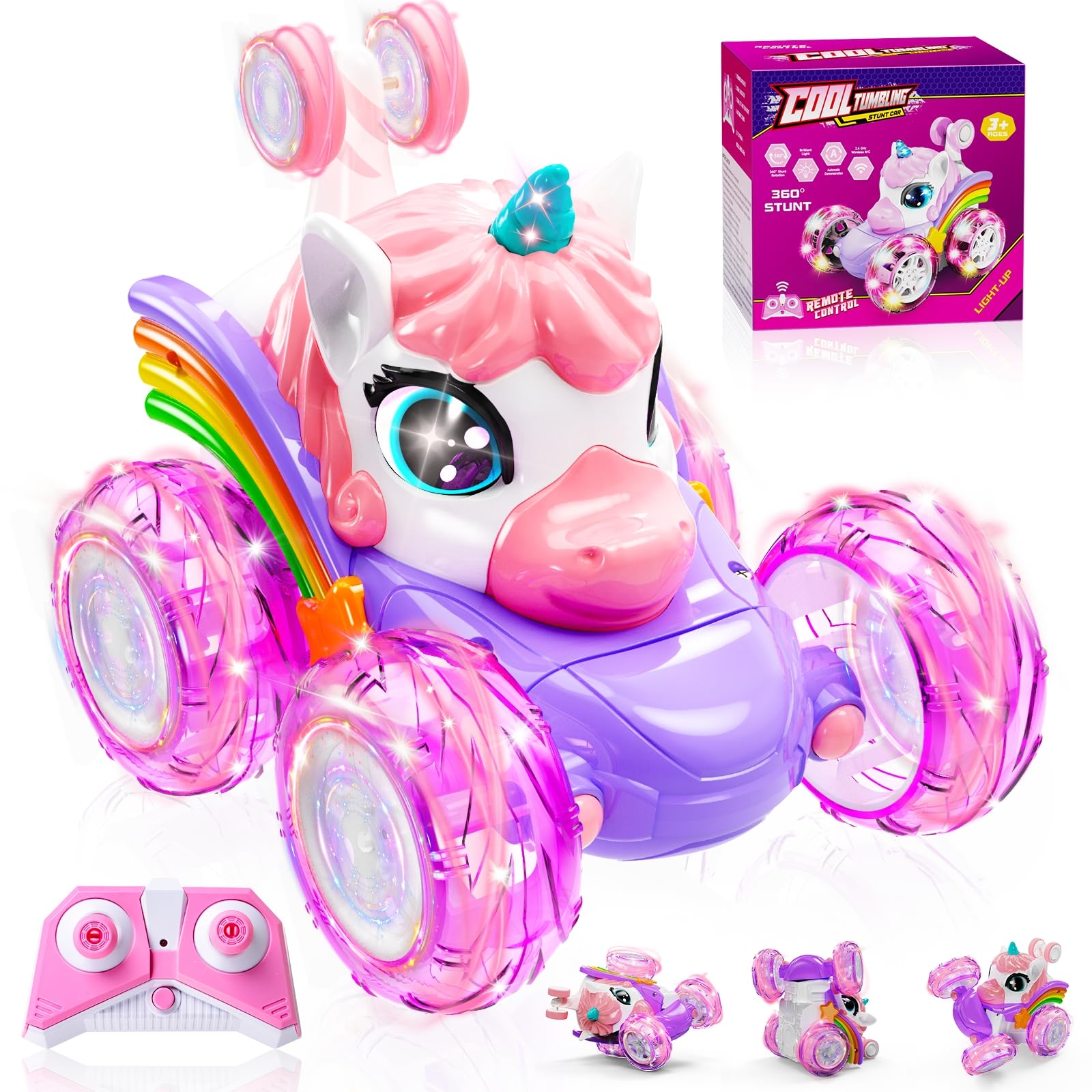 Amazon.com: Kikikid Unicorn Remote Control Car for Girls, 360