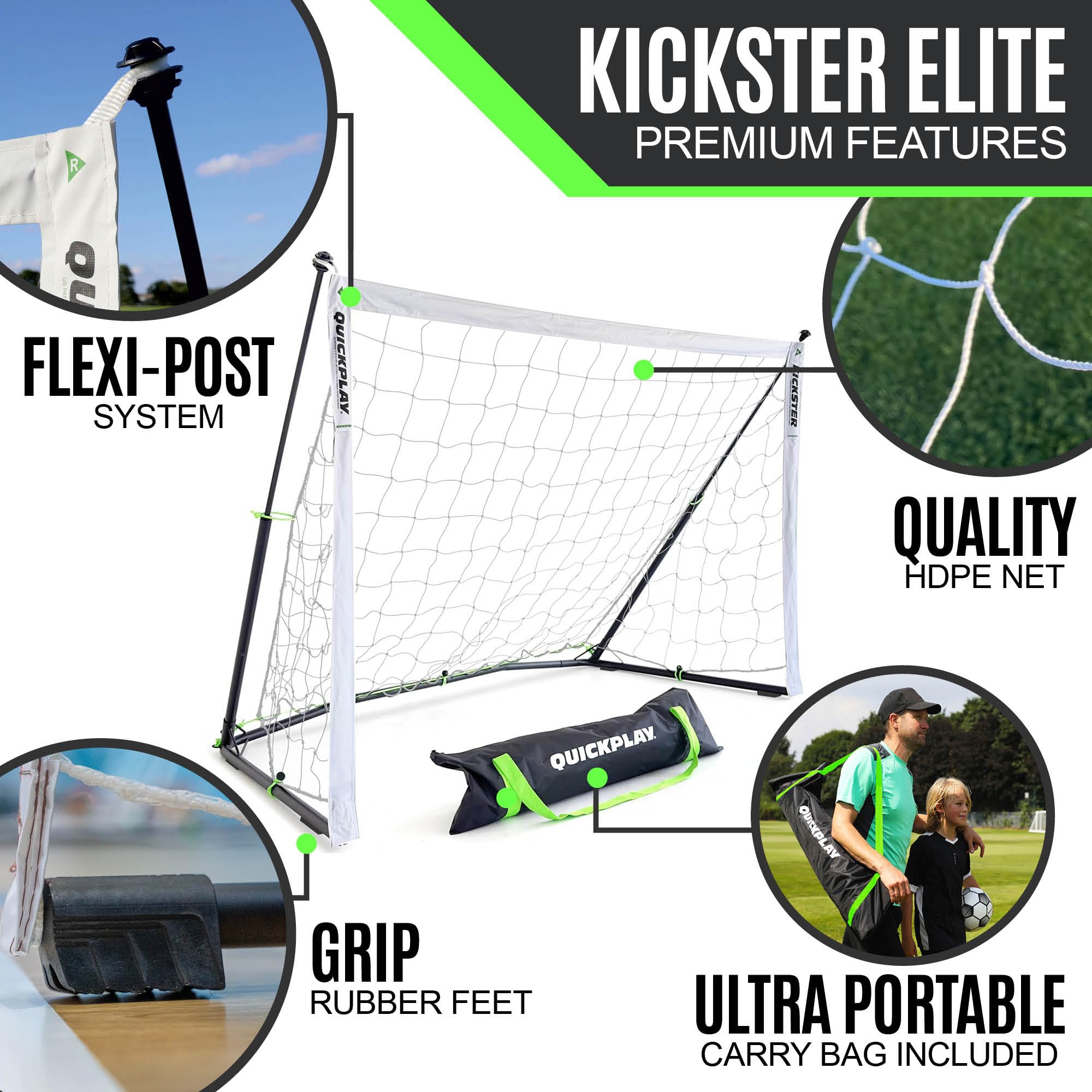 Amazon | QUICKPLAY Kickster Elite 6 x 4フィート ポータブルサッカー