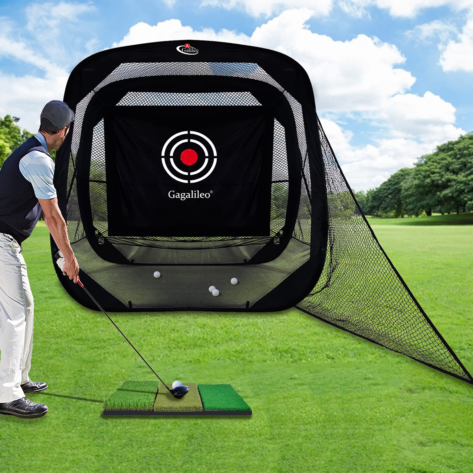 Amazon.co.jp: ゴルフネット 練習用 折りたたみ 室内屋外