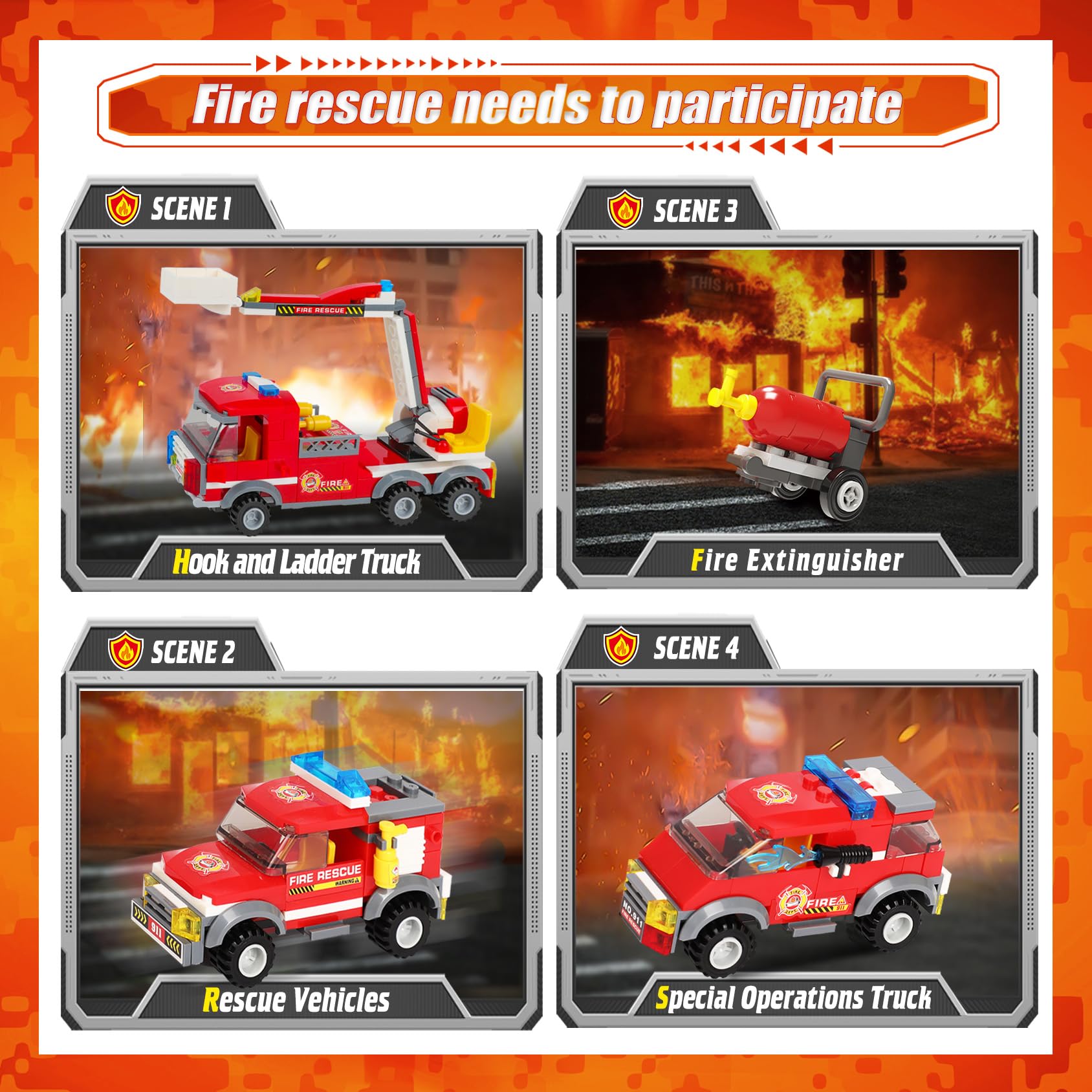 Amazon | WishaLife 788ピース 都市警察 都市消防署 ビルディング