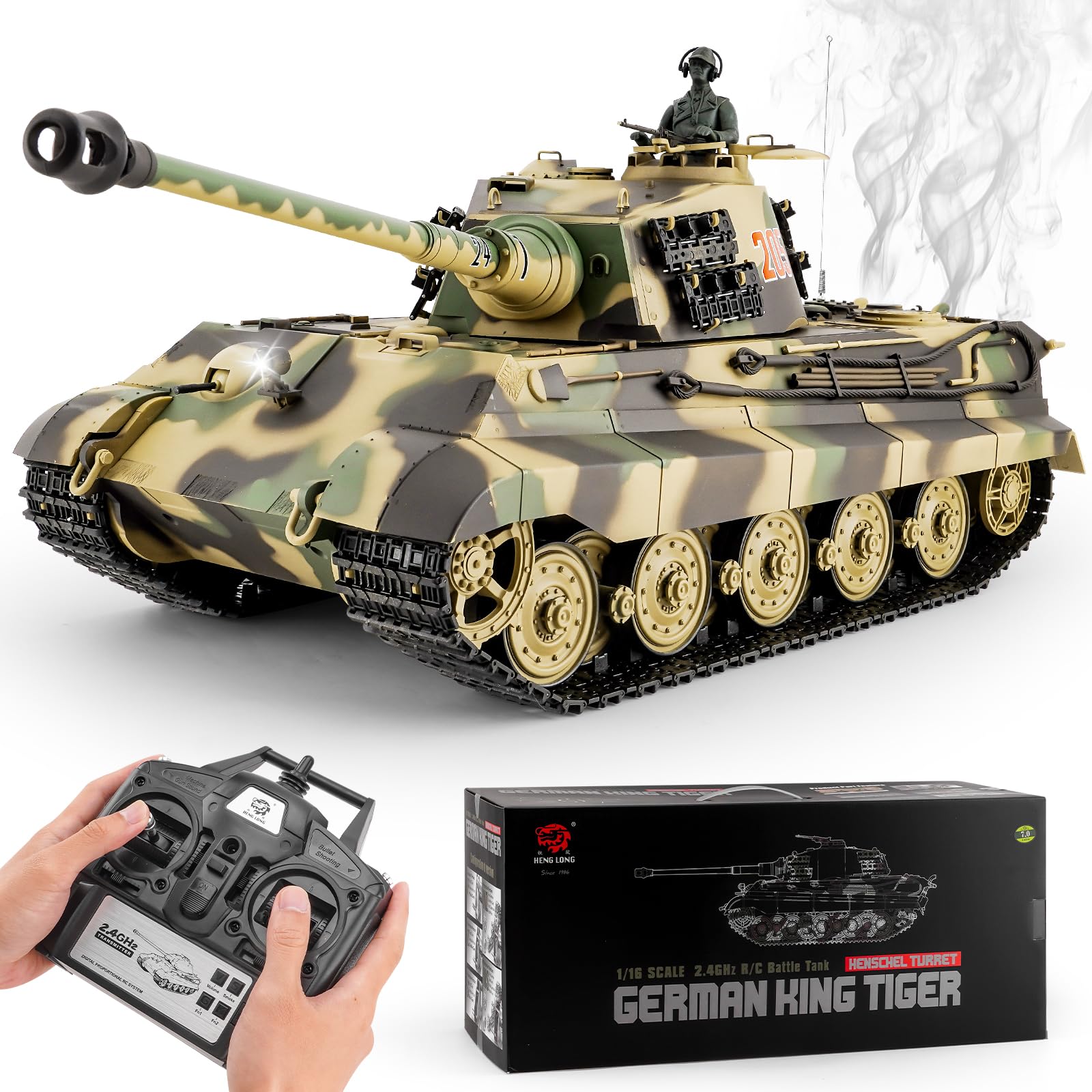 Amazon.com: BESTYMXY RC Tanks HengLong German King Tiger Henschel