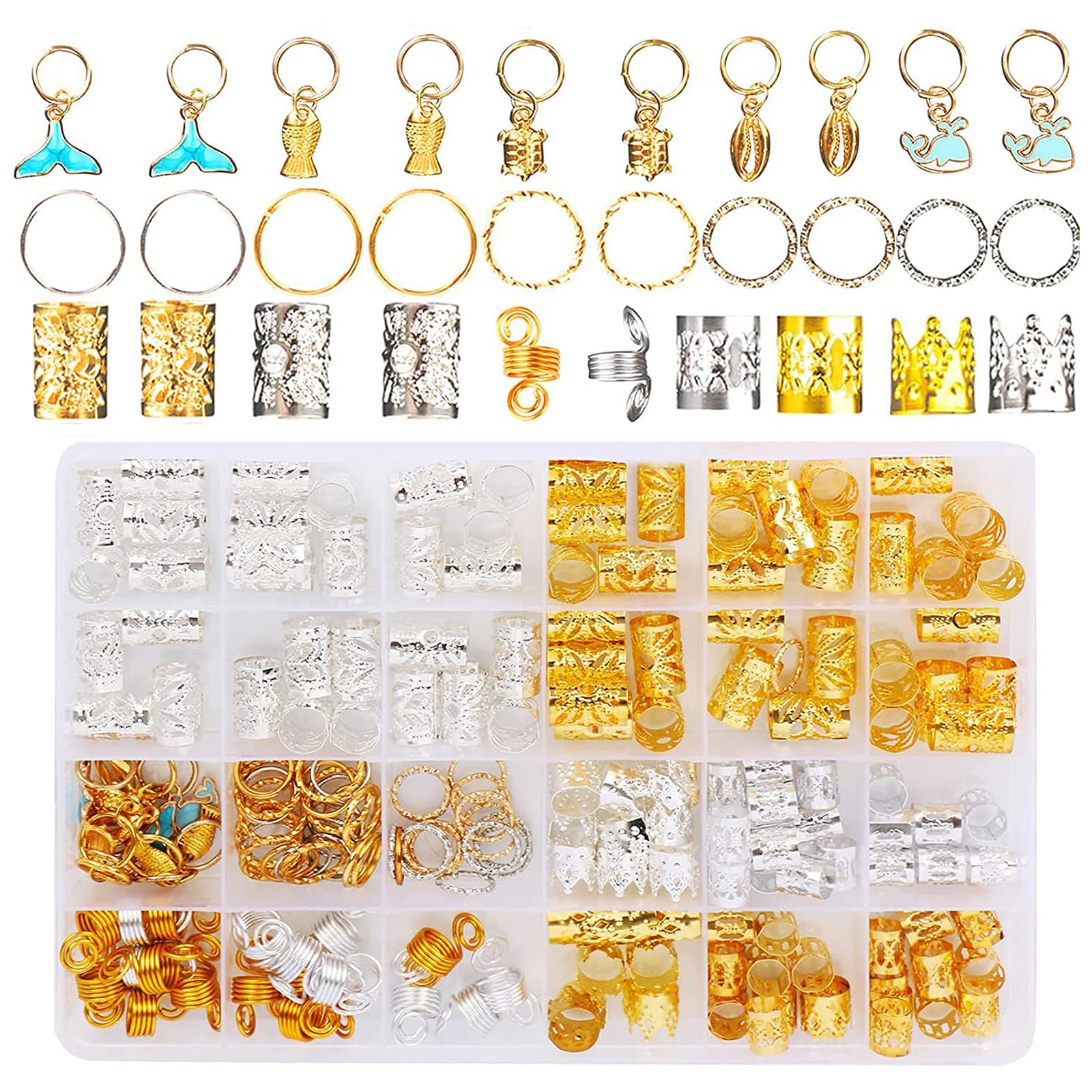 Amazon | LKCCTK ヘアビーズ ヘアブレイドリング 金具パーツ 多種類