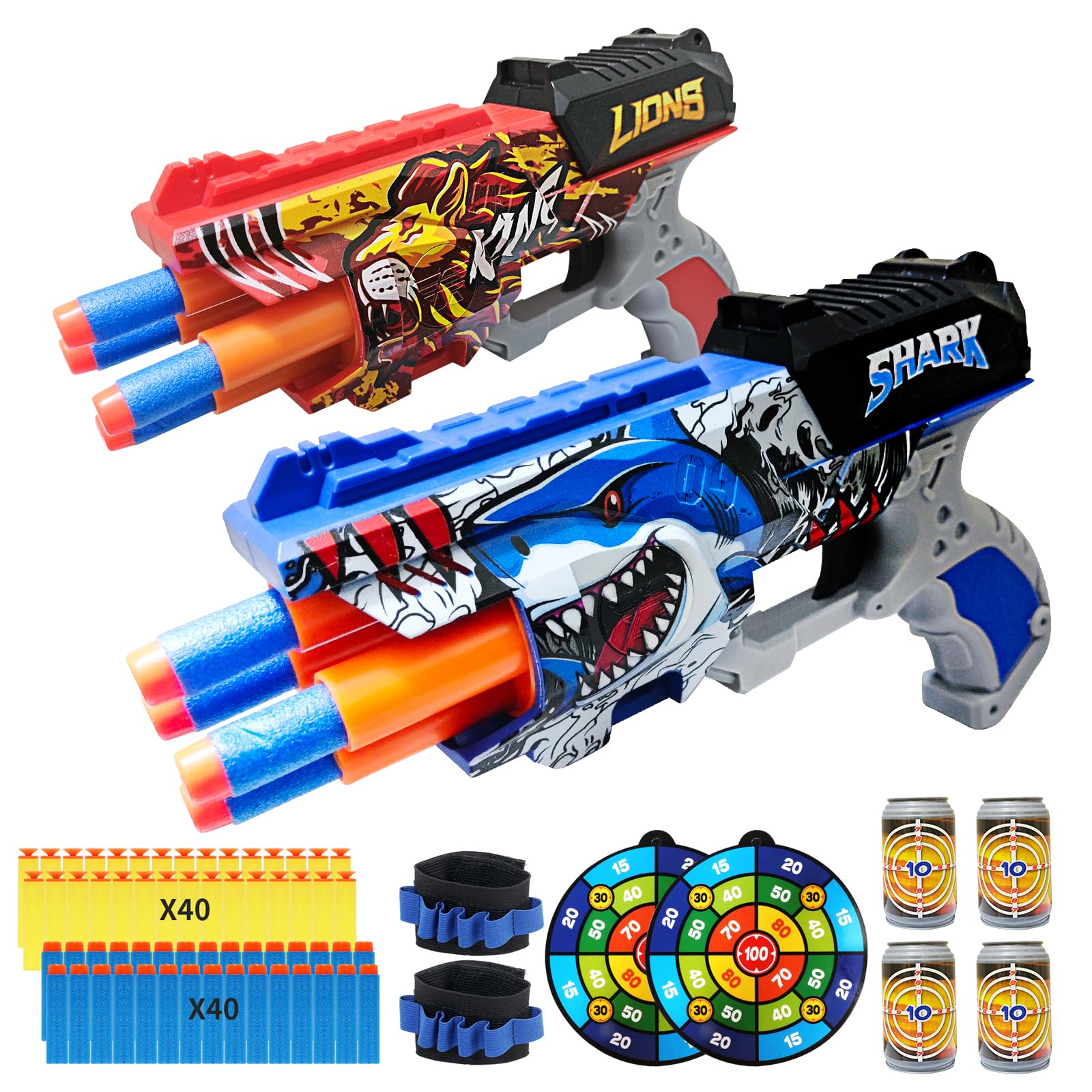 Amazon.com: 2 Pack Doodle Blaster Guns Boys for Toy, Shark & Lion