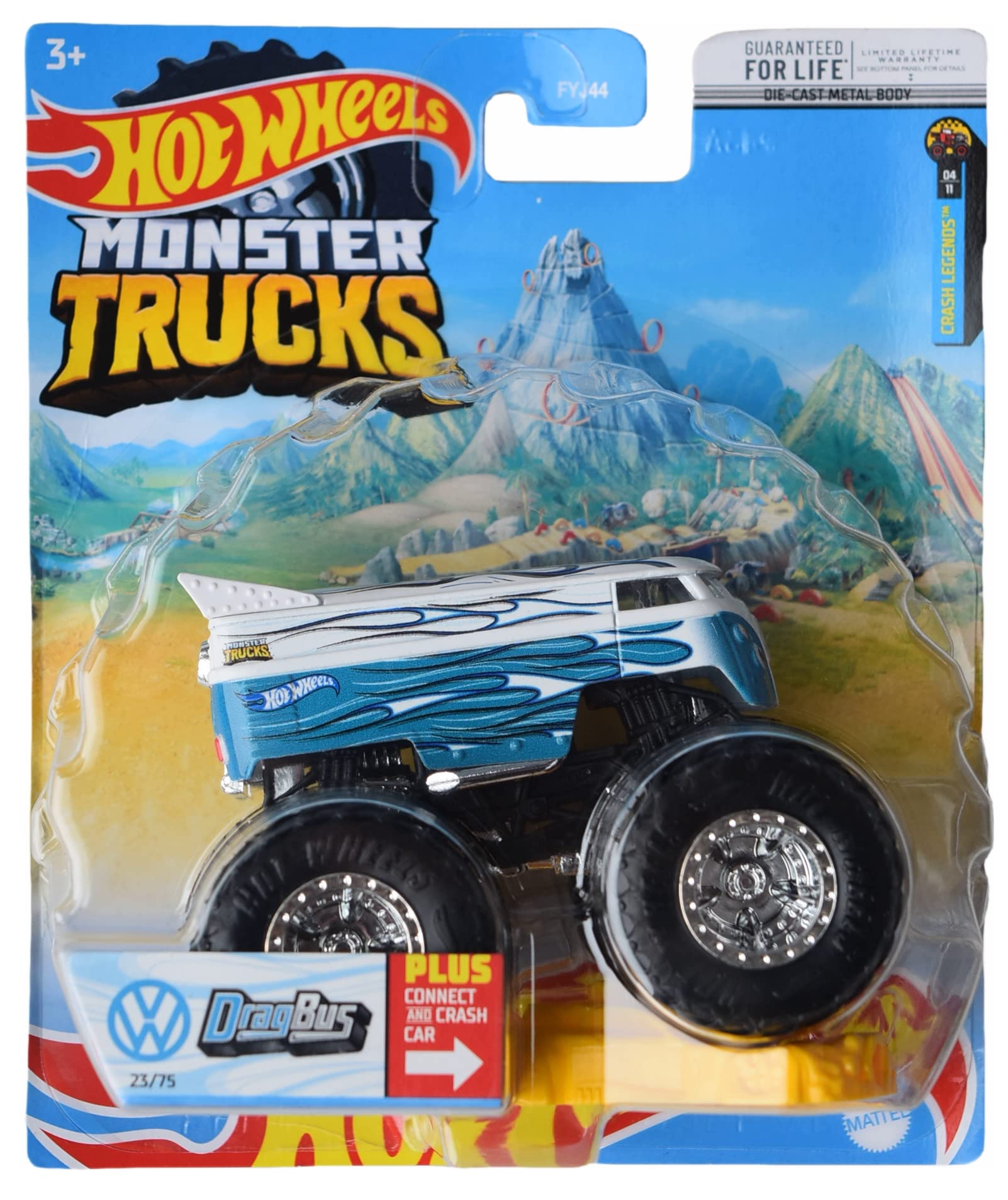 Amazon.com: Hot Wheels Monster Trucks Drag Bus - Connect and Crash