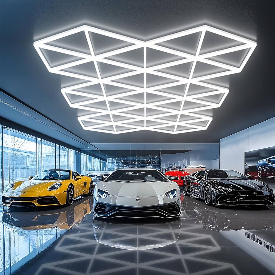 Triangle LED Garage Light - 71 Pack Hexagonal Lights, 710W 78100LM