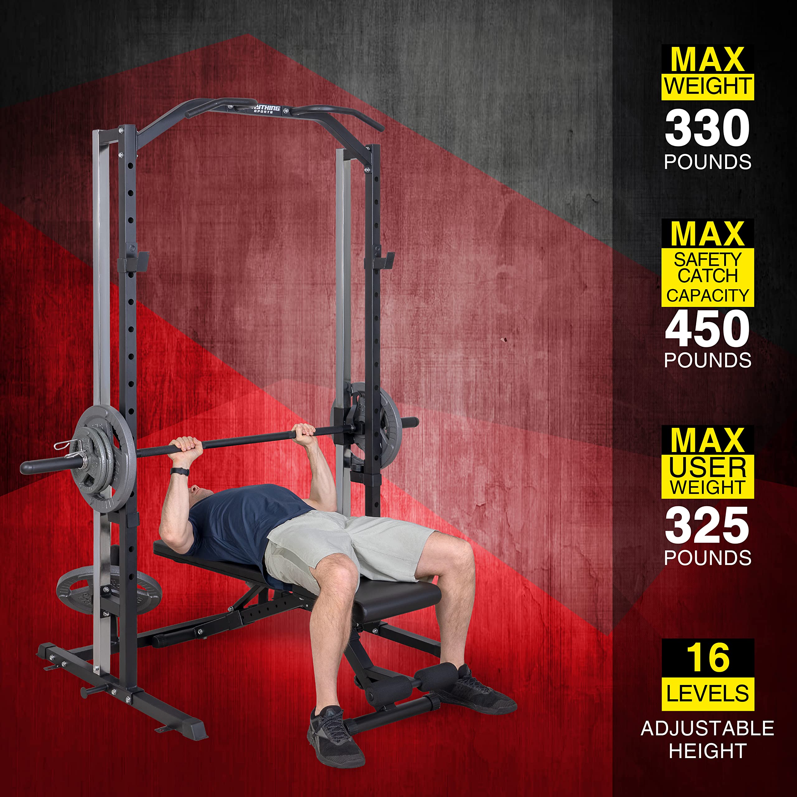 Amazon | ANYTHING SPORTS コンパクトスミスマシン 調節可能なベンチ