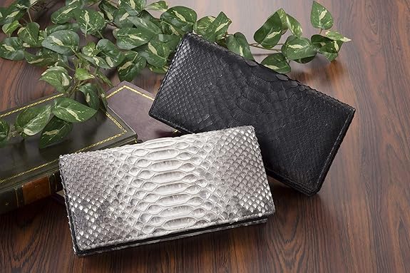 Amazon.co.jp: Costoroma ダイヤモンドパイソン長財布 ブラック