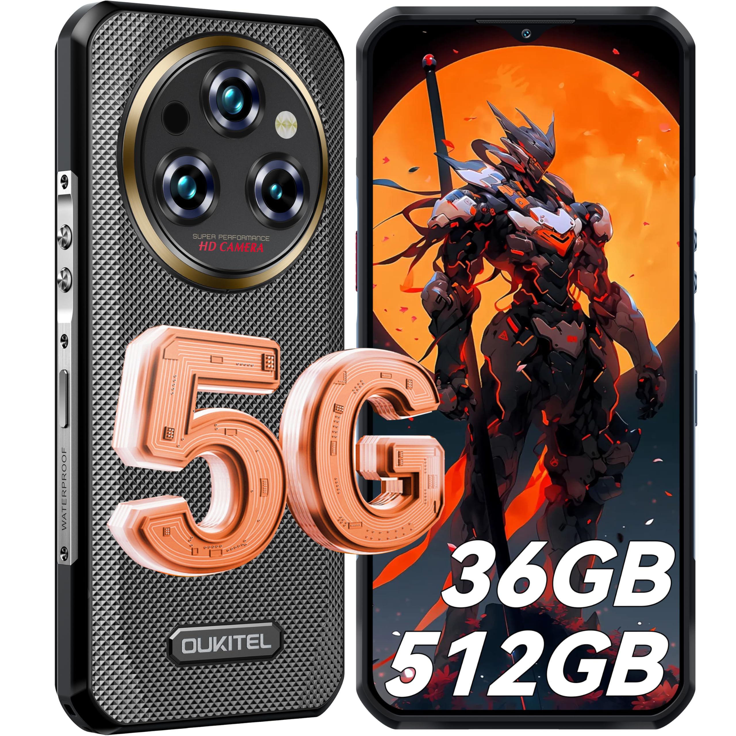 Amazon.com: OUKITEL WP35 Pro Rugged Smartphone 5G - 36GB+512GB