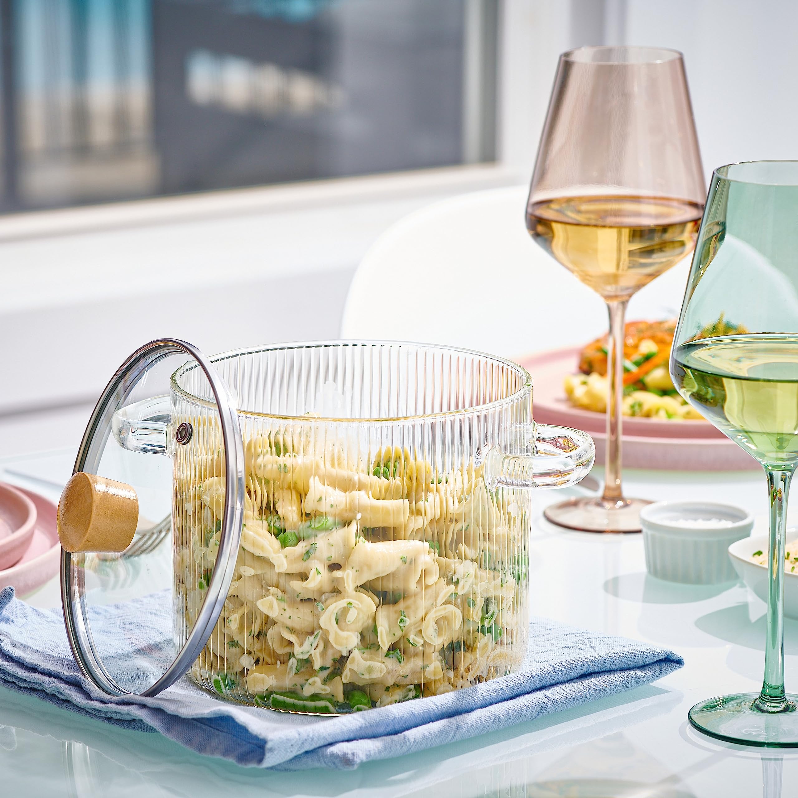 Amazon.com: Le'raze Glass Cooking Pot with Lid - 2L(68oz) Heat