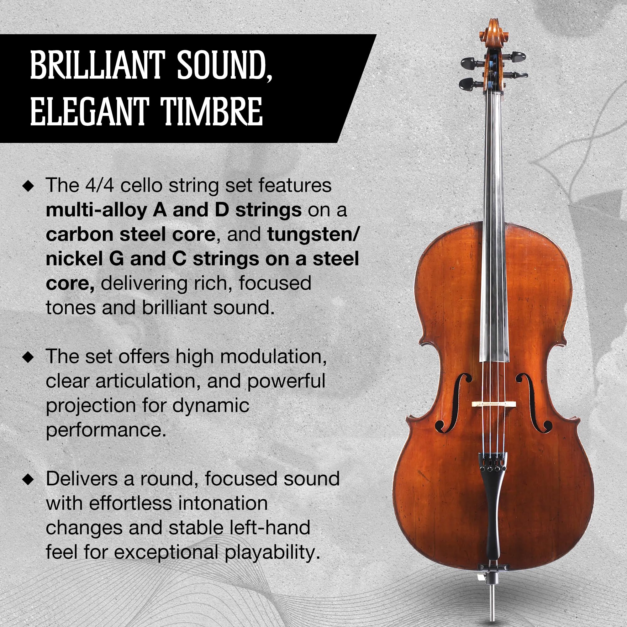 Amazon | Jargar Evoke チェロセット - チェロ弦 4/4 フルセット プロ