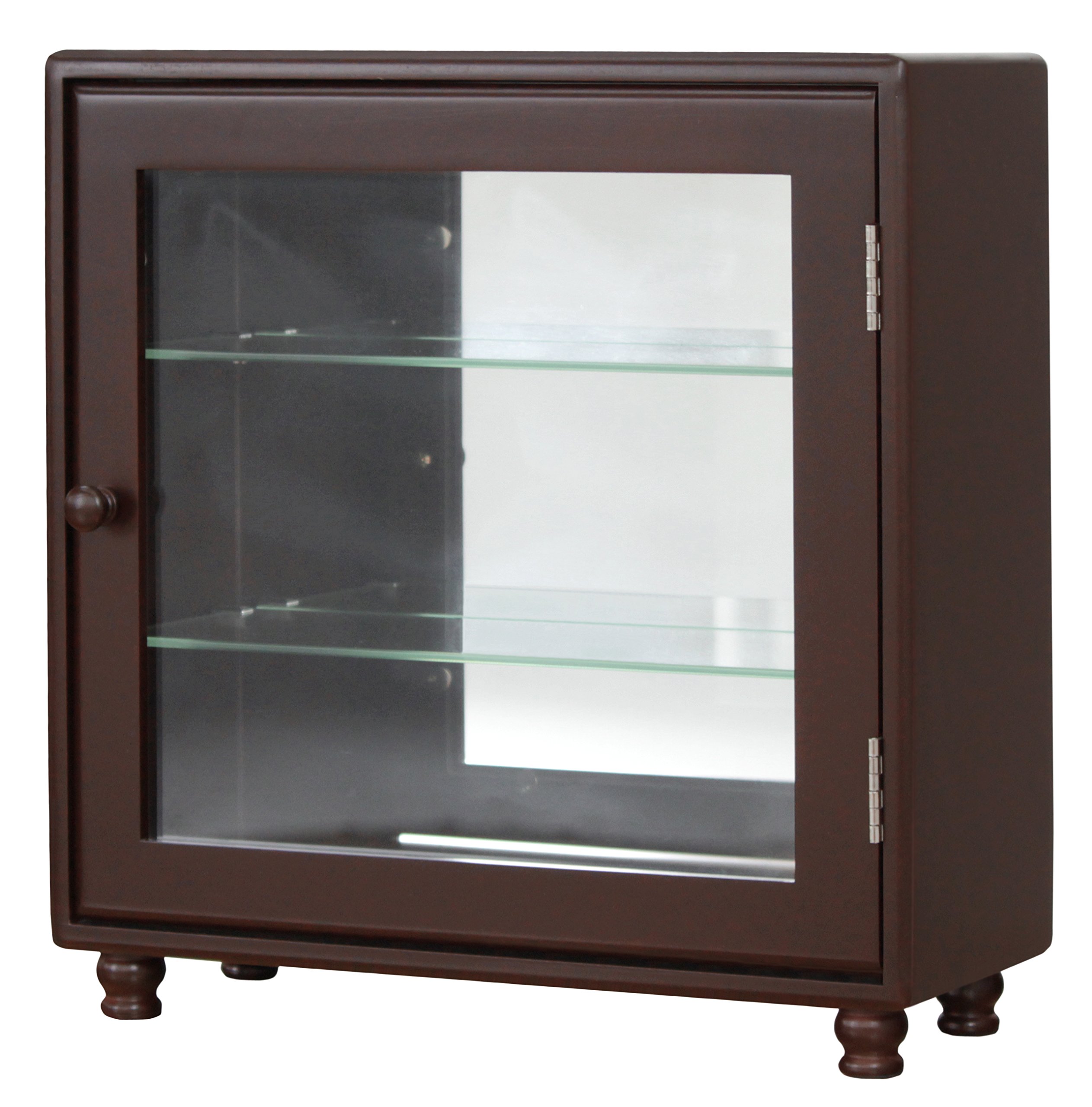 Amazon | コレクションケース ガラス棚 コンパクト 背面鏡張り W40×D15