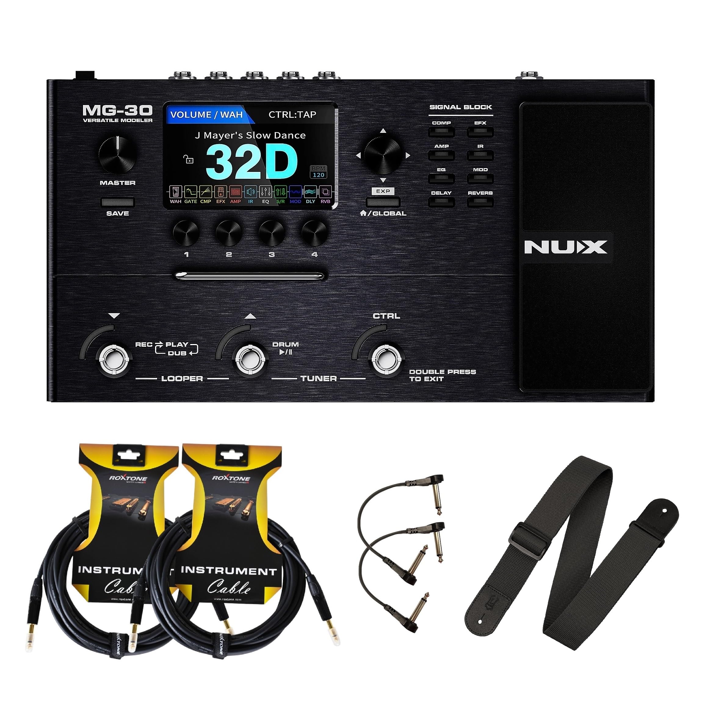 Amazon.com: NUX MG30 Guitar Multi-Effects Pedal Guitar/Bass