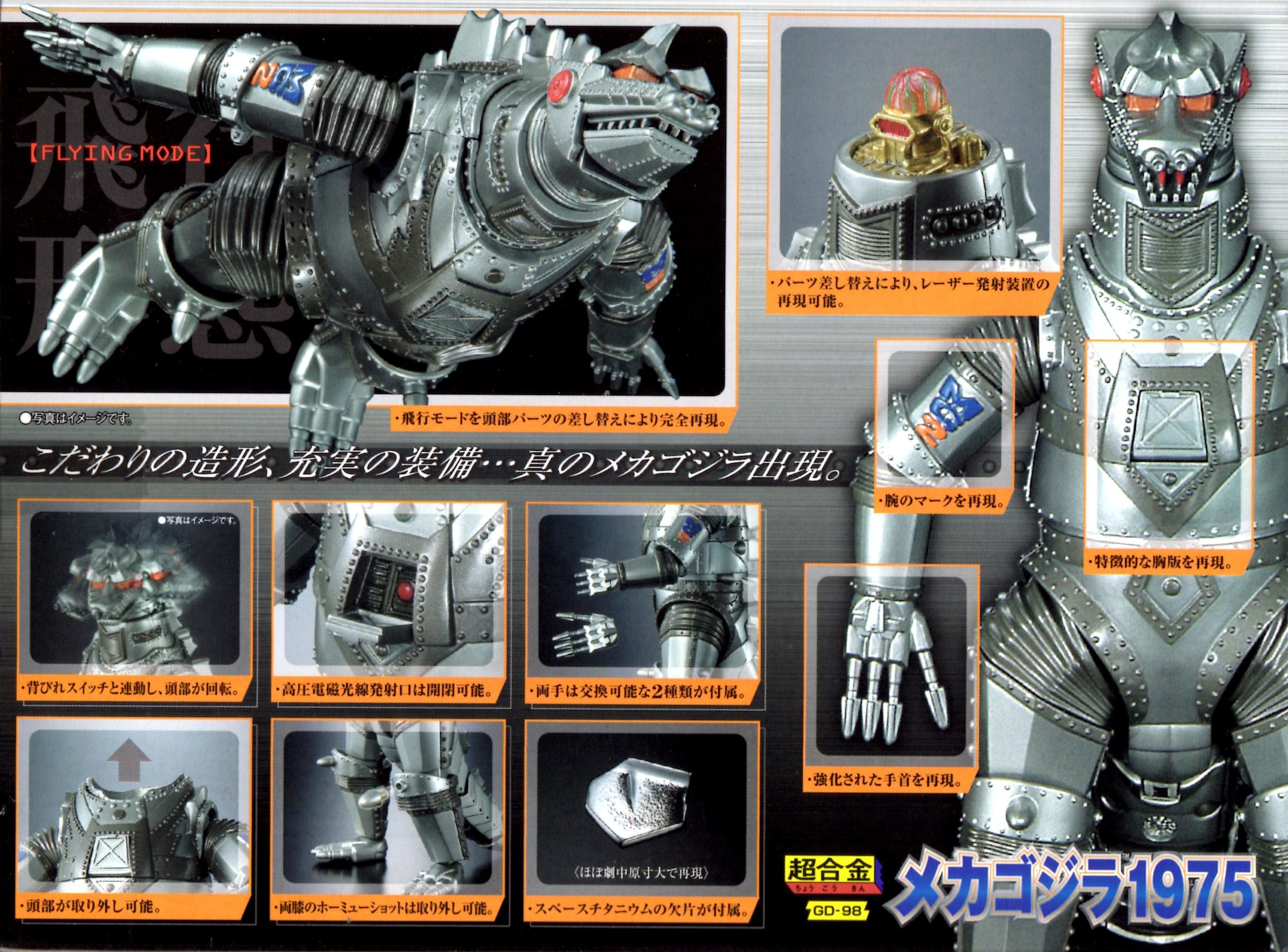 Amazon.com: BANDAI GD 98 Mecha Godzilla 1975 Figurine Matte Silver