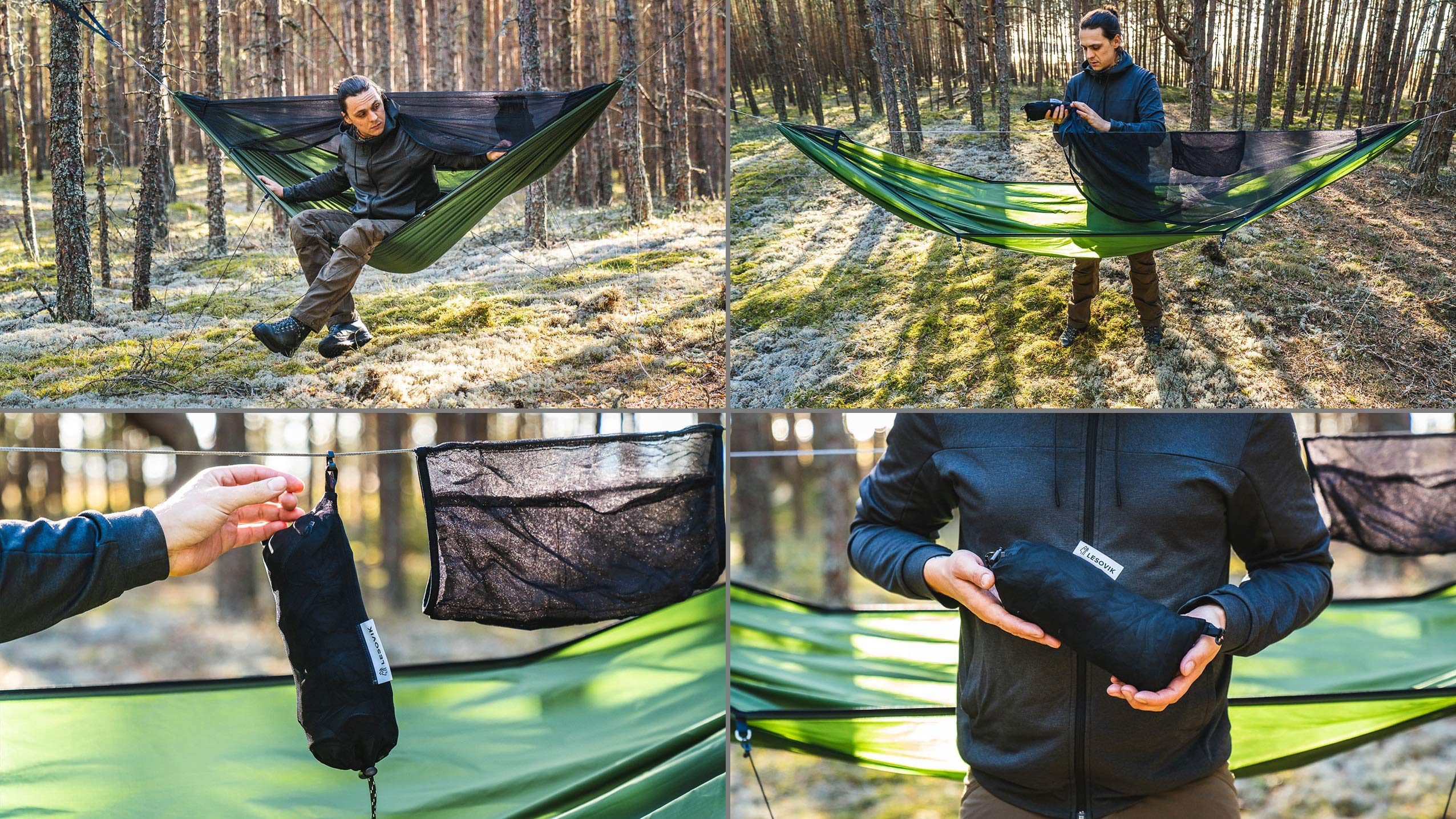 Amazon.co.jp: Lesovik ハンモック DRAKA ドラカ 蚊帳あり