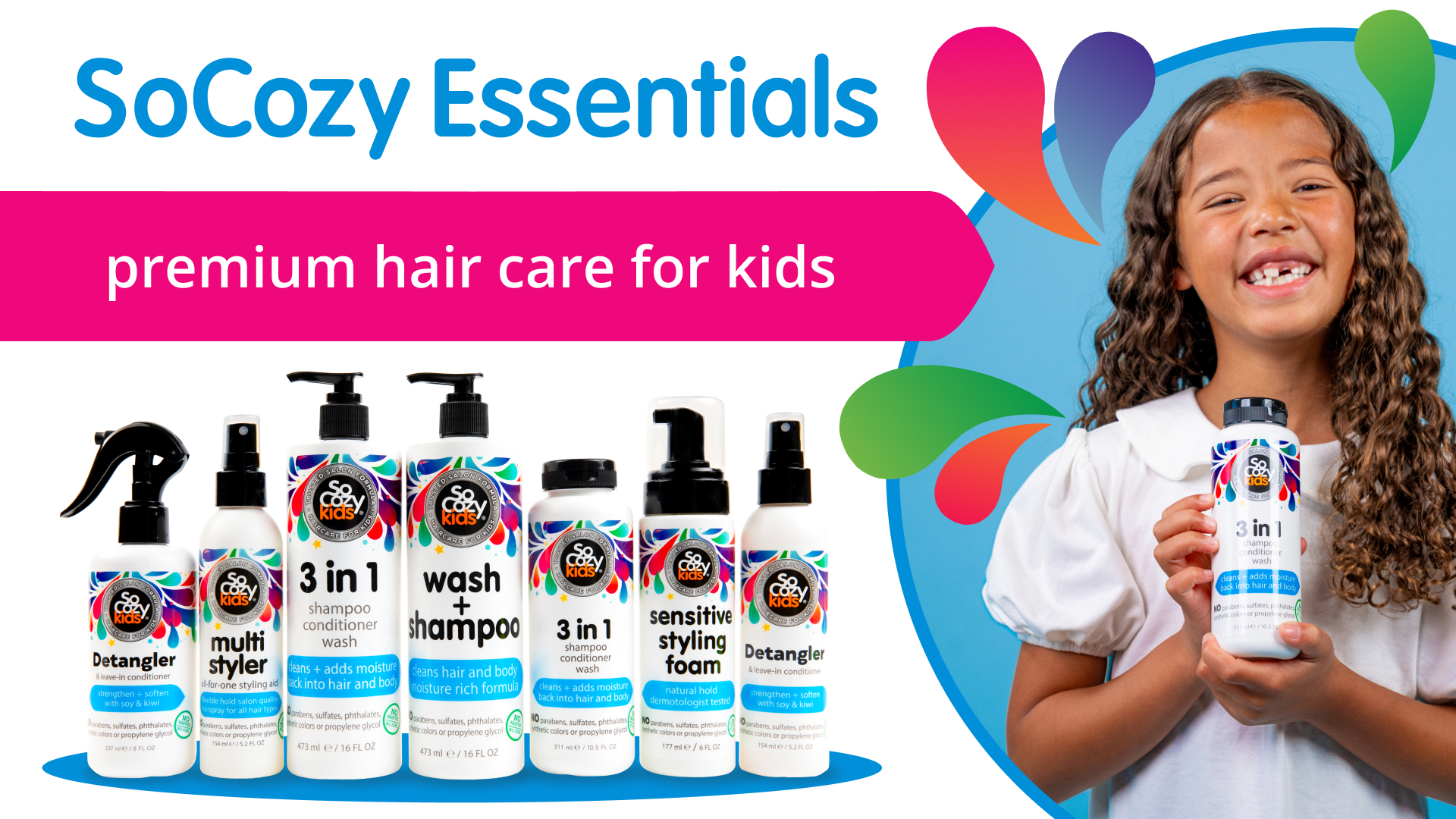 Amazon.com: SoCozy 3 in 1 Kids Shampoo + Conditioner + Body Wash