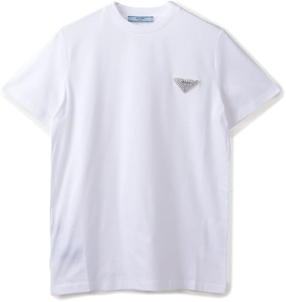 Amazon | [Prada] プラダ Tシャツ ラインストーン 三角ロゴ コットン