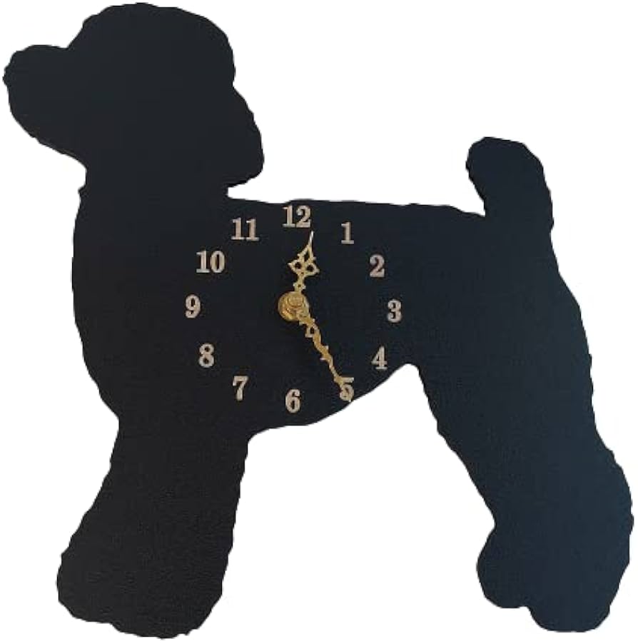 Amazon｜ワンちゃん 壁掛け時計 トイプードル 犬 おしゃれ 木製
