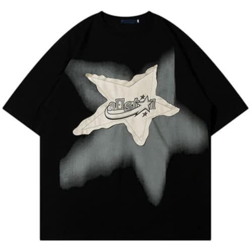 Ponitrack Y2K 90s Vintage Oversize Shirts Graphic Tees Mens Womens