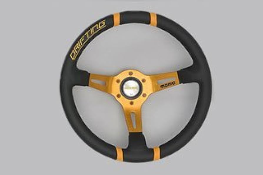 Amazon | MOMO(モモ) ステアリング ドリフティング ブラックレザー