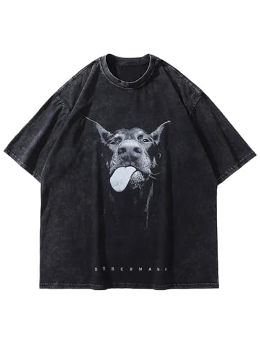 Laixton Men's Graphic Tees Shirt Unisex Cotton Oversized T-Shirt