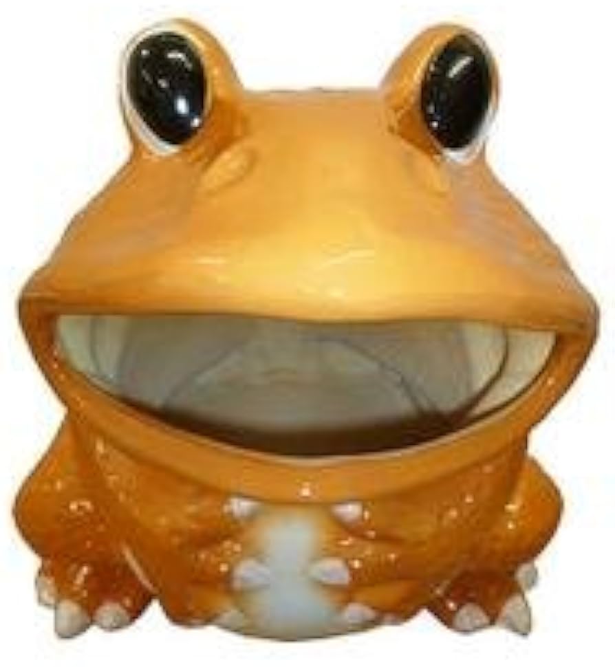 Amazon｜陶器製置物/カエルの傘立て/蛙/傘置き/黄/イエロー/金運