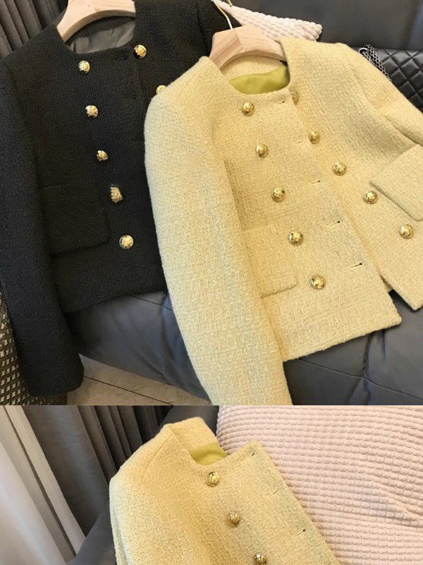 一部即納 3color ダブル ボタン ショート ツイード ジャケット | LiLiRena