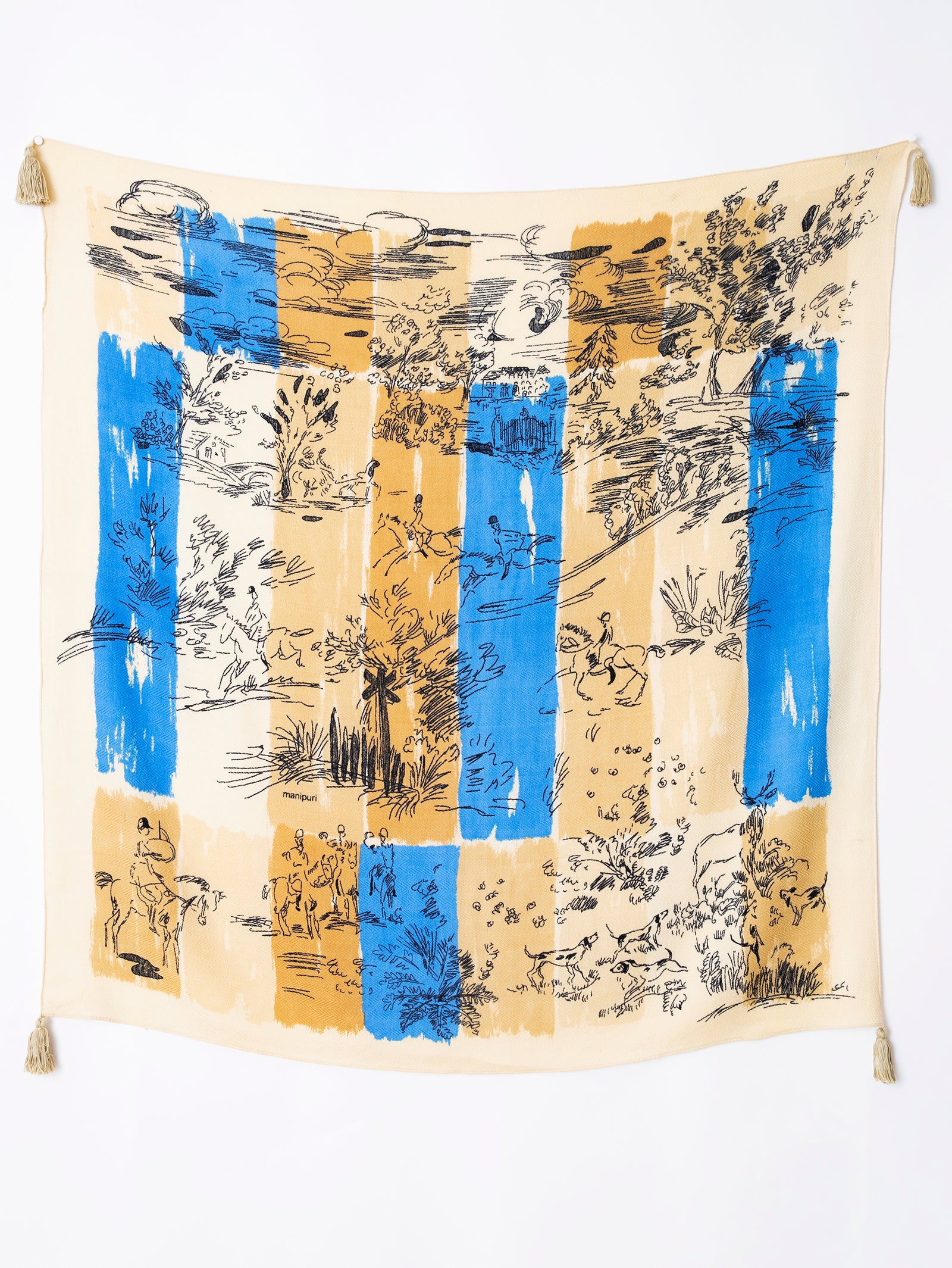 ウールシルクストールヘリンボーン織タッセル付き120＞レディ – manipuri