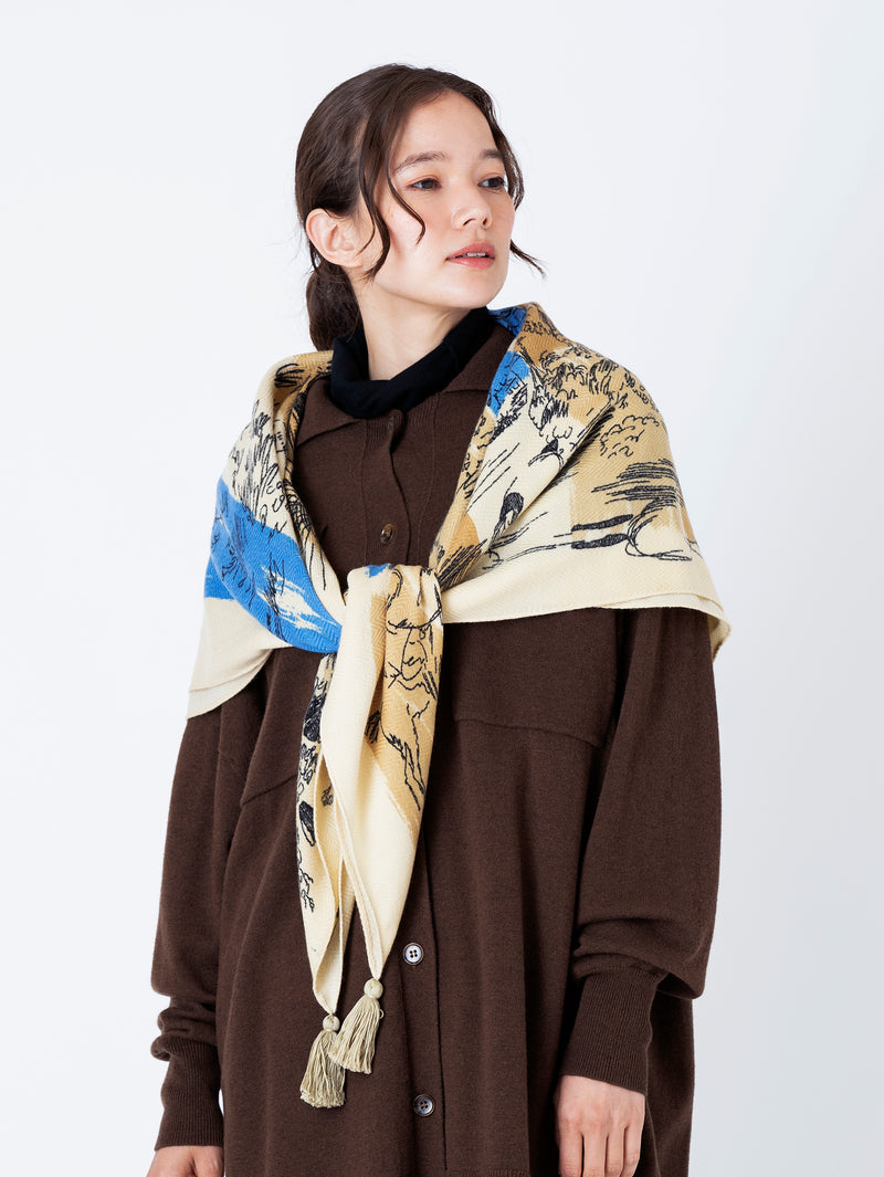 ウールシルクストールヘリンボーン織タッセル付き120＞レディ – manipuri