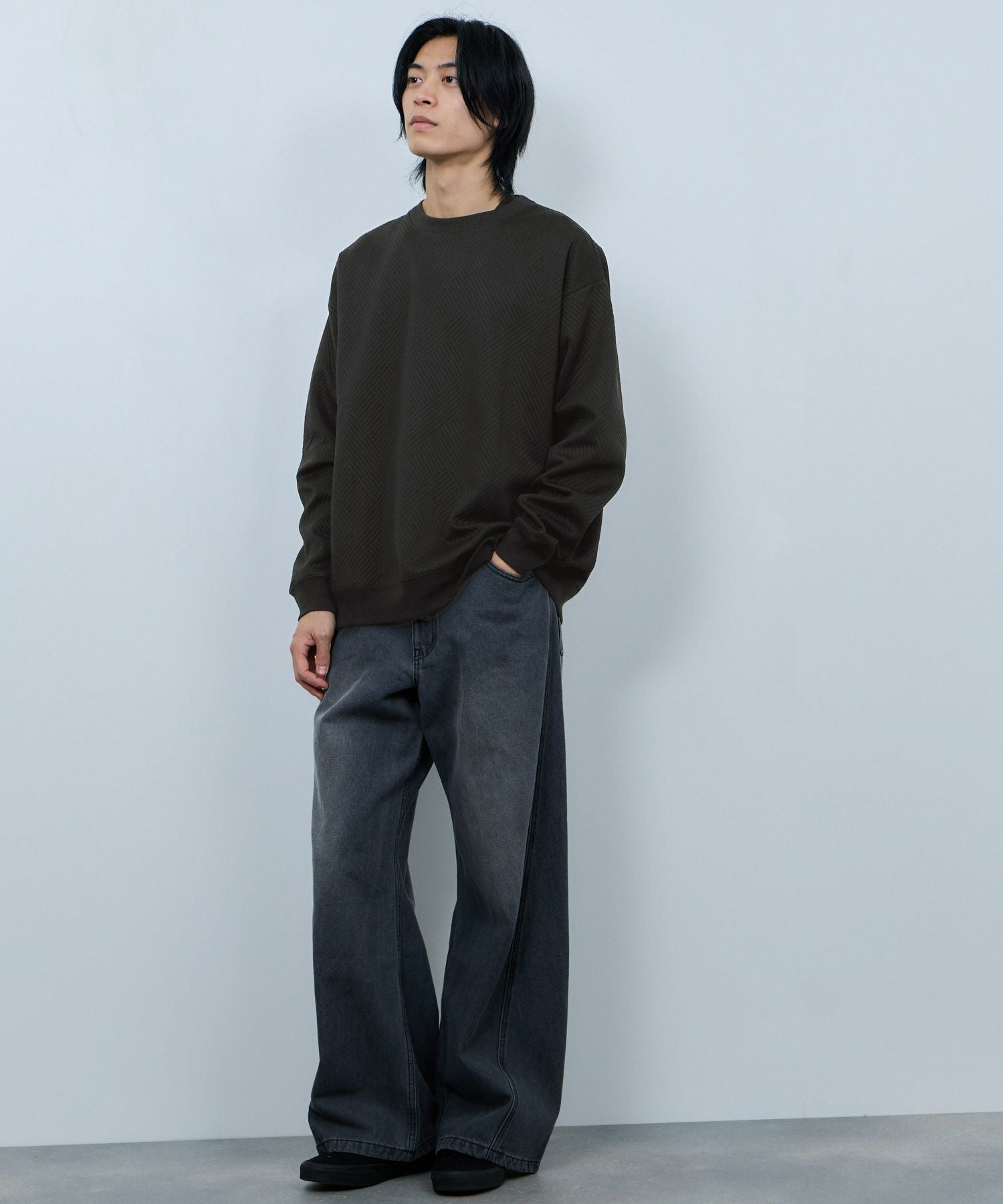 URBAN COLLECTION ふくれジャガード クルーネックスウェット メンズ