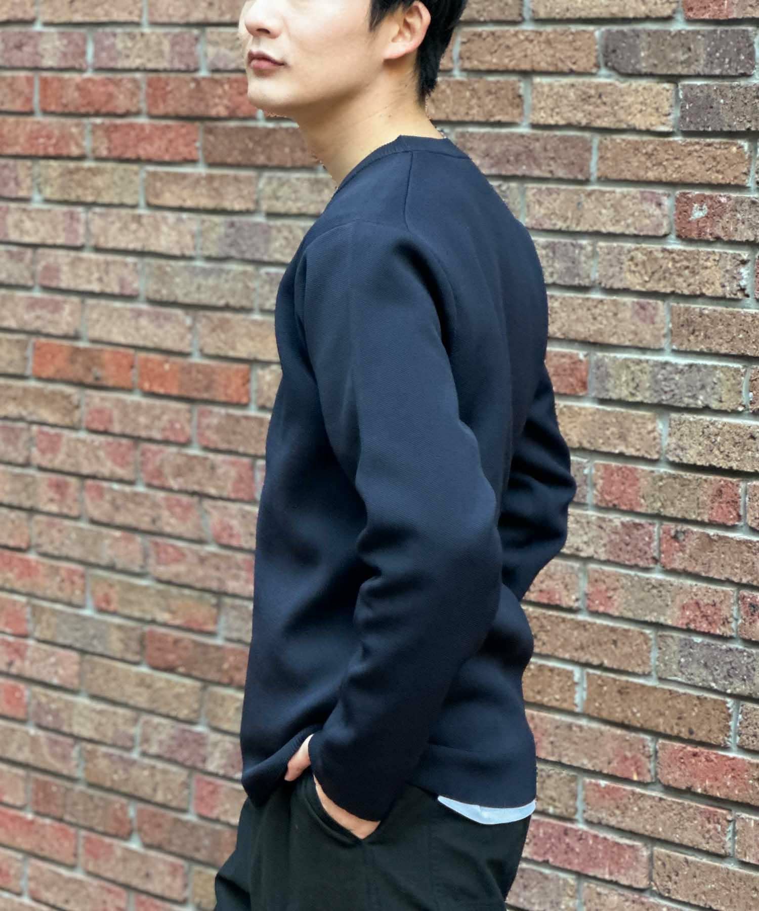 NAVY 軽快ニット 12Gクルーネック メンズ