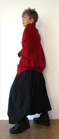 萌／MOYURU モユル ブラウン・黒グラフィック サルエルちゃこにゃ 萌