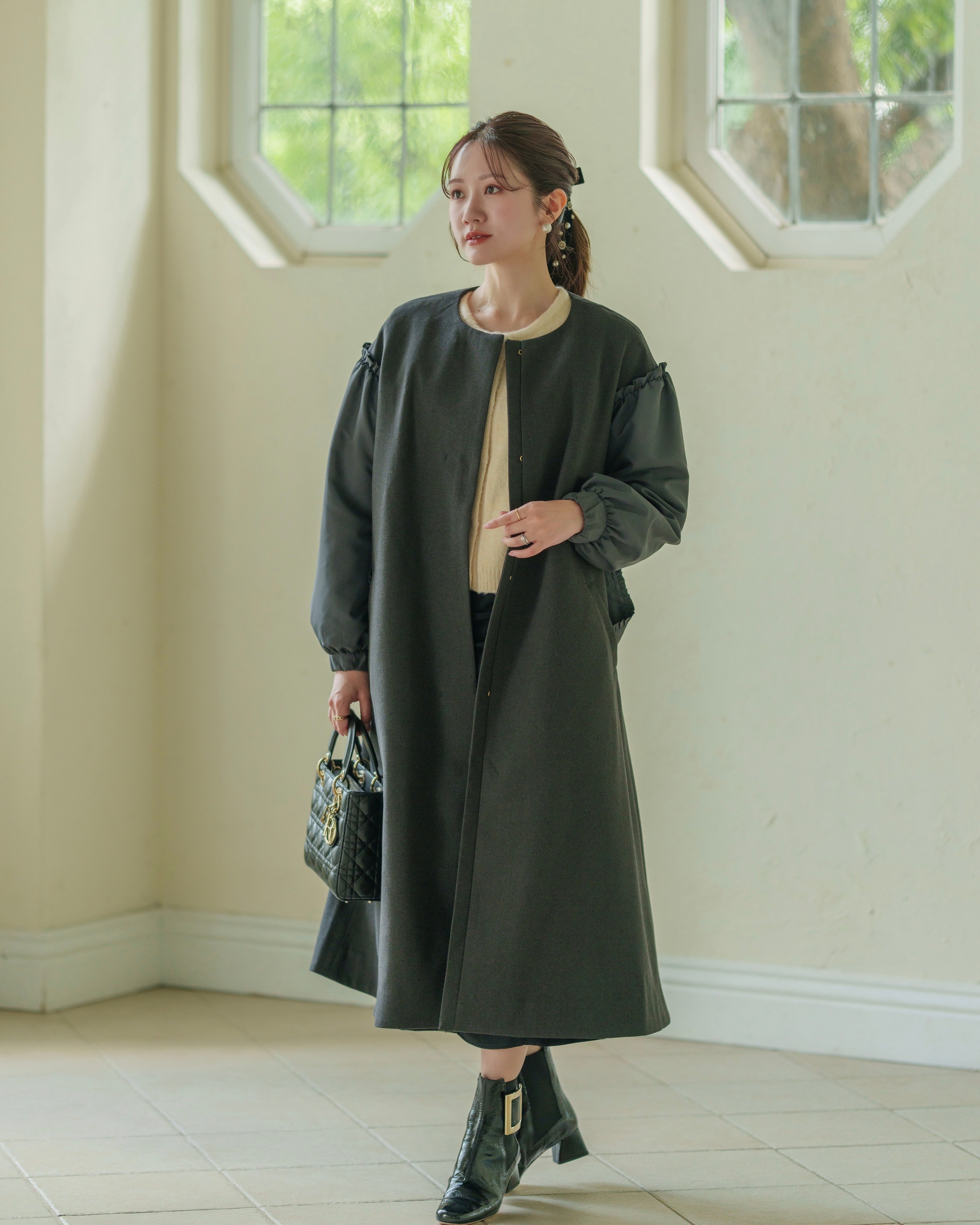 パフスリーブ中綿コート – Maison Echelle