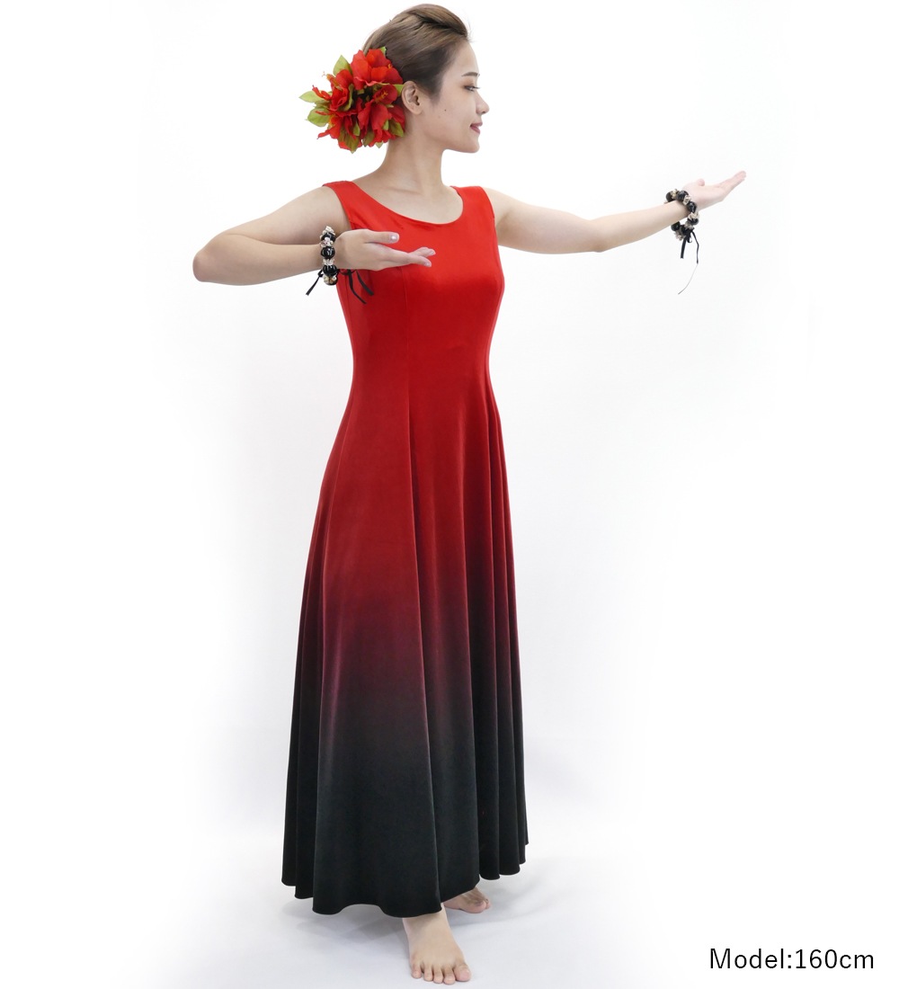 ロング丈】フラドレス レッド×ブラック J2714rdbk | hula