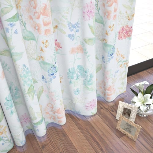 オーダー】遮光2級 エレガンス 花柄の形状記憶付 SD27185(ピンク