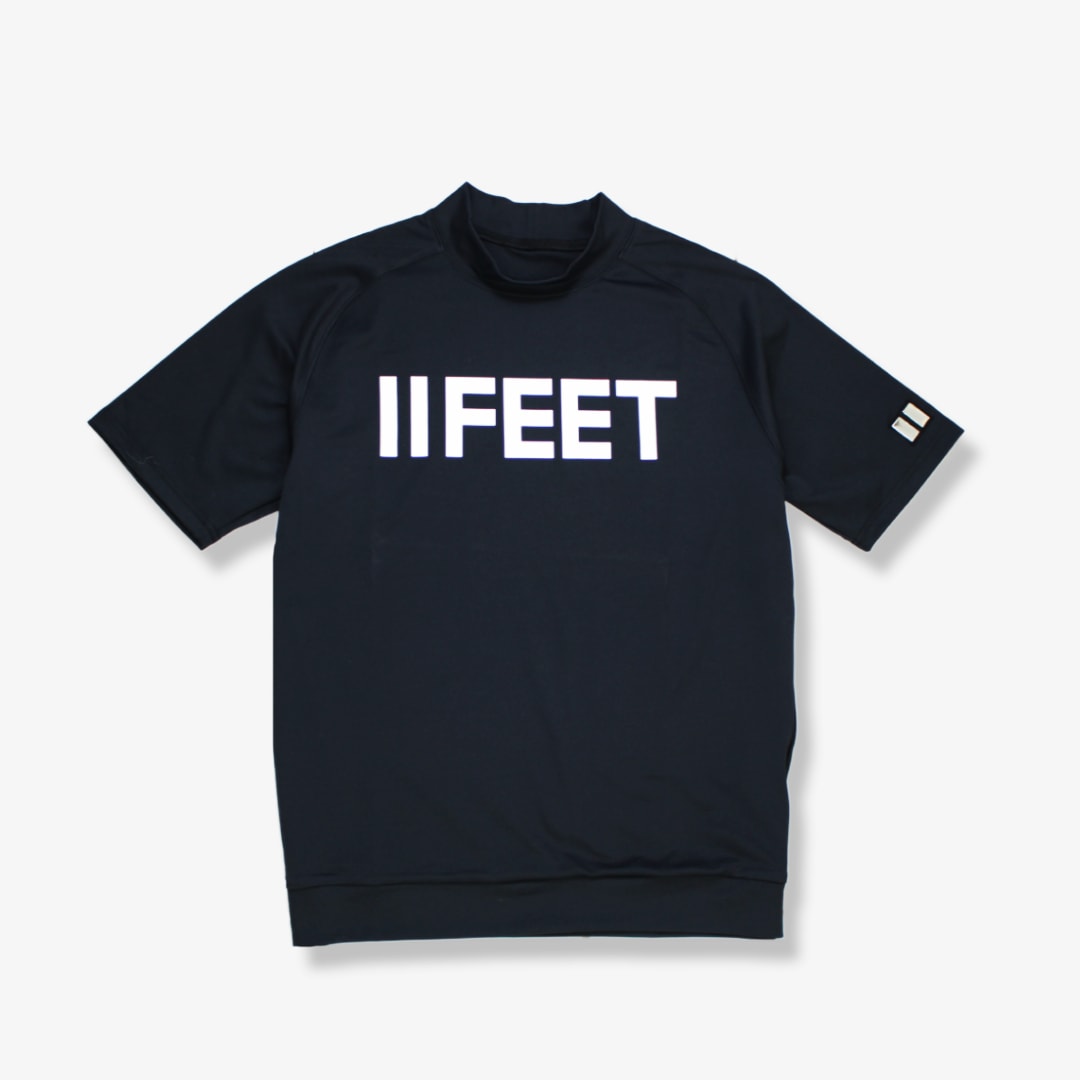 ロゴプリント モックネックシャツ ブラック | メンズ ゴルフウェア