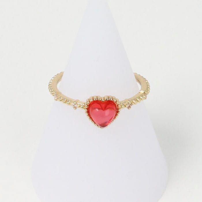 残りわずか】【ピンクシルバー完売】リング 9号 ハート ストーン