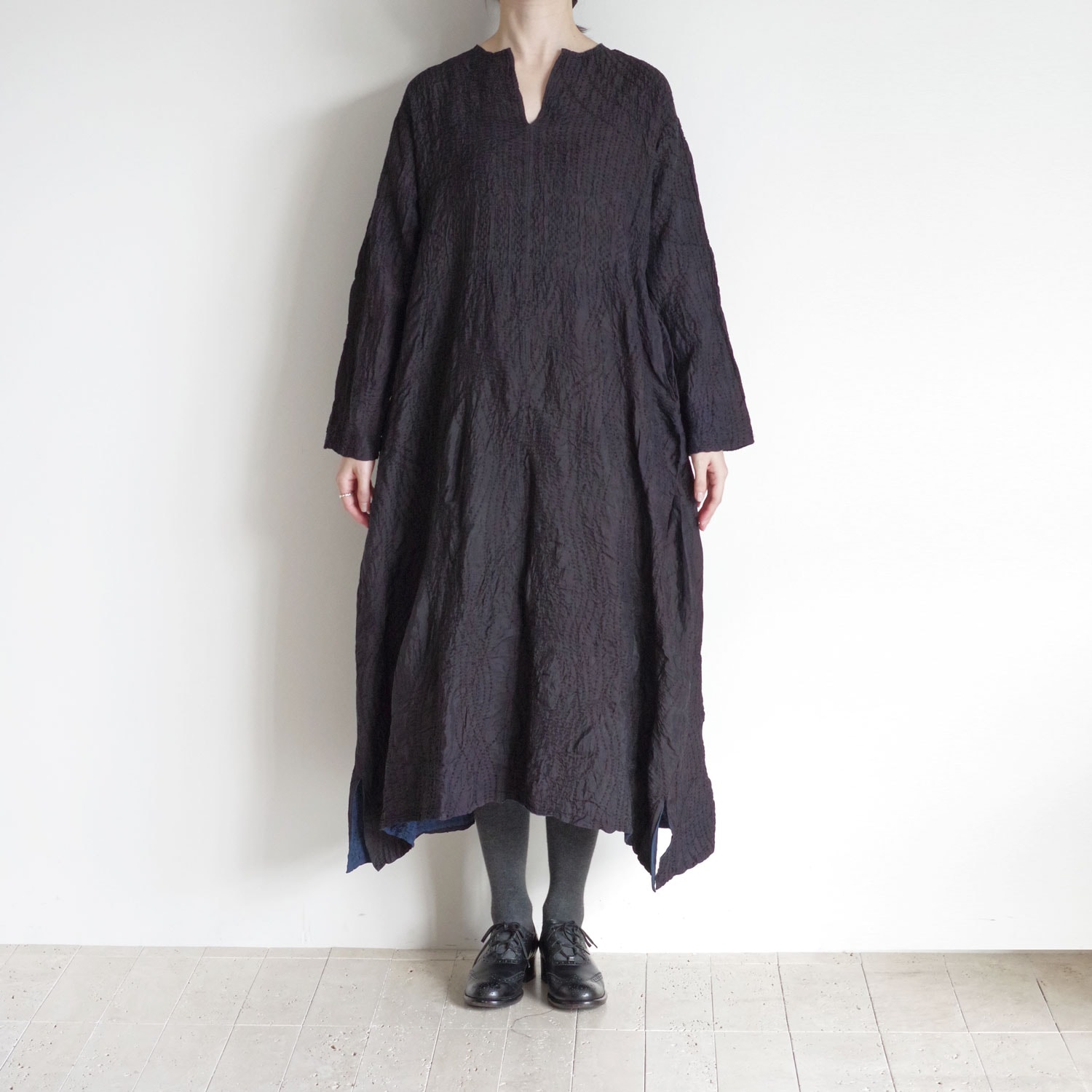 maku textiles マクテキスタイルズ：INDUS カンタシルクワンピース