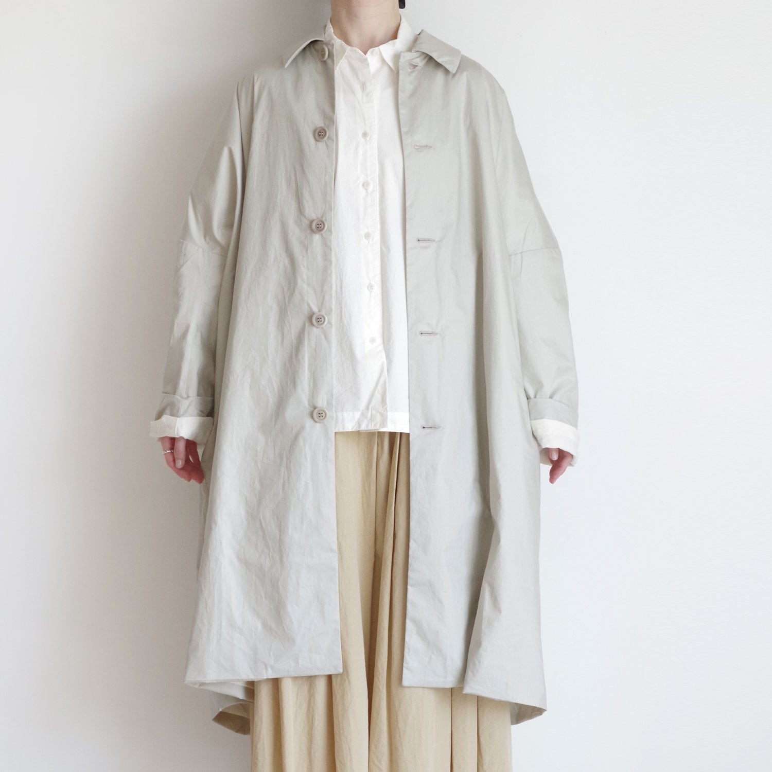 CASEY CASEY ケイシーケイシー : BIG BLOBBY COAT LACQED ステンカラー