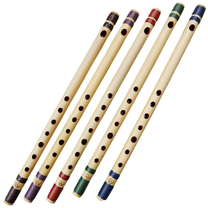 篠笛 古典調 7穴 四本調子 天地胴籐巻き 燻風仕上げ 篠笛 古典調 7穴