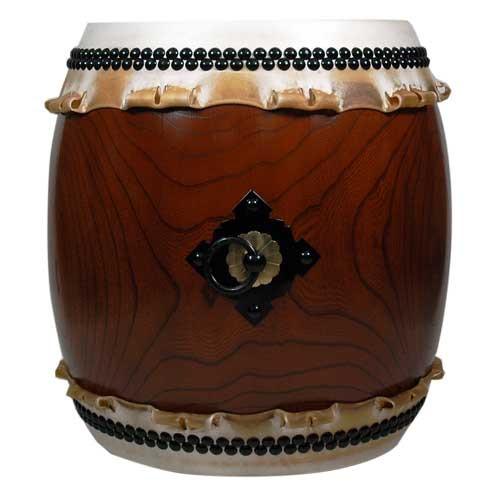 専用)和太鼓 長胴太鼓 1尺 欅くり抜き 台座 バチ 飾り紐付(s12107