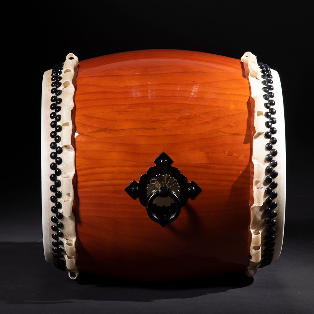 新品】【蔵出し】1.4尺 牛革 合成けやき胴 和太鼓 &バチセット 新品